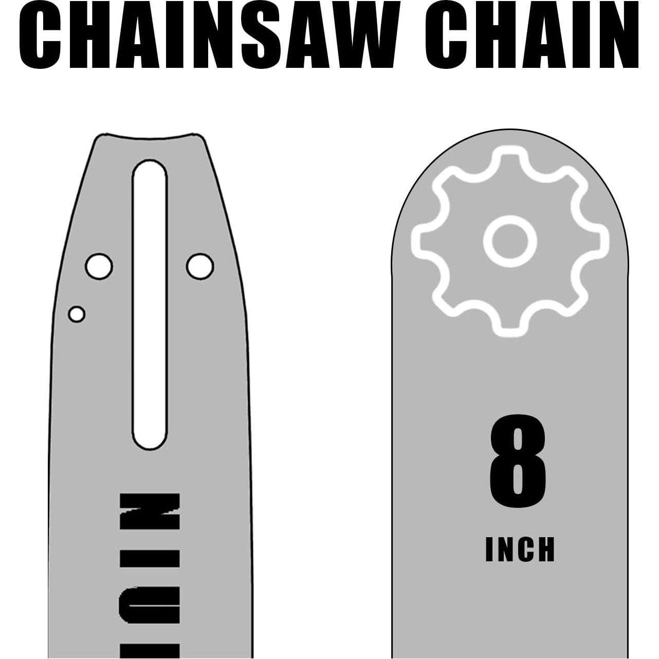 Guía de motosierra 20 cm + 2 cadenas de repuesto NIUBGONER