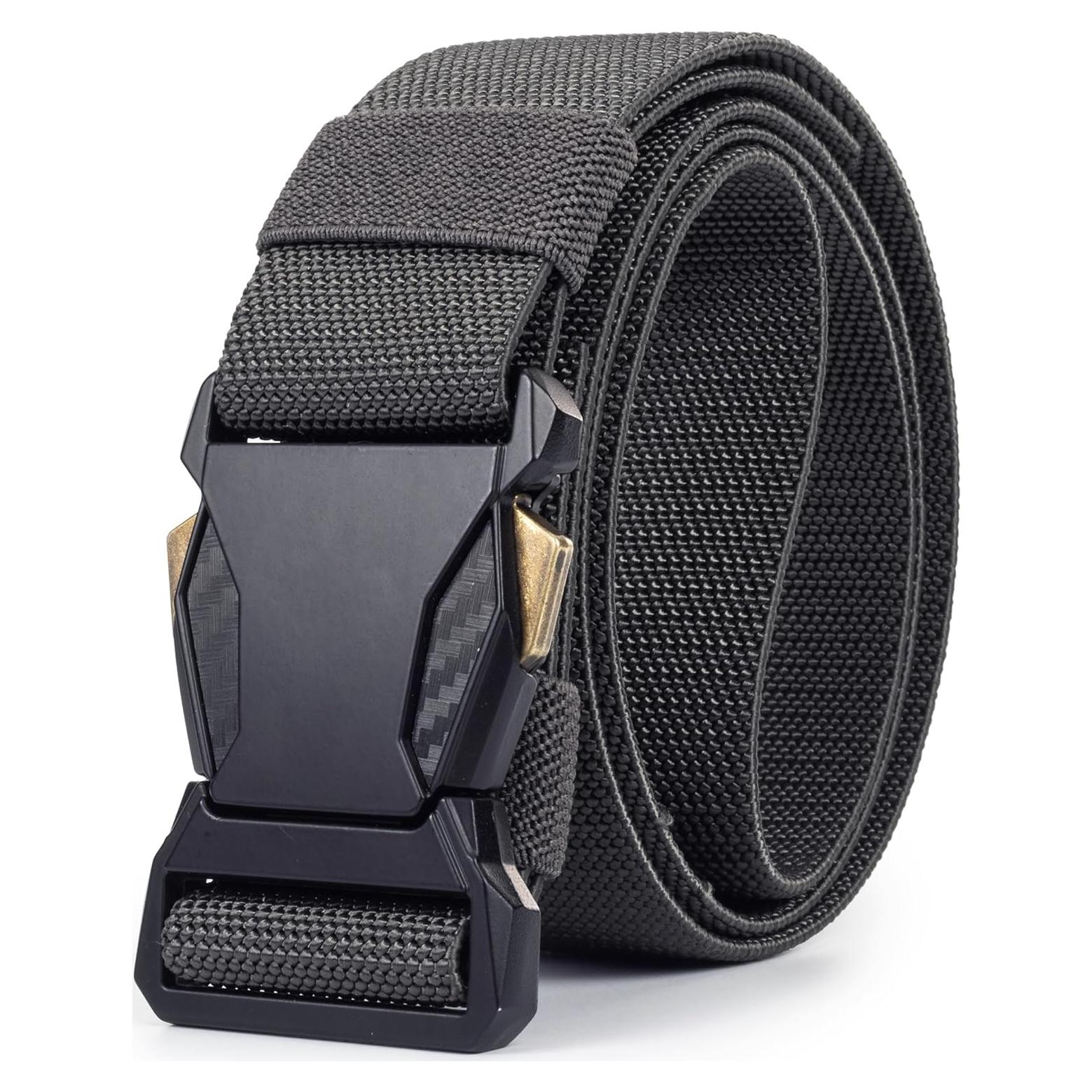 Cinturón Táctico Negro - Nylon Ajustable para Hombres