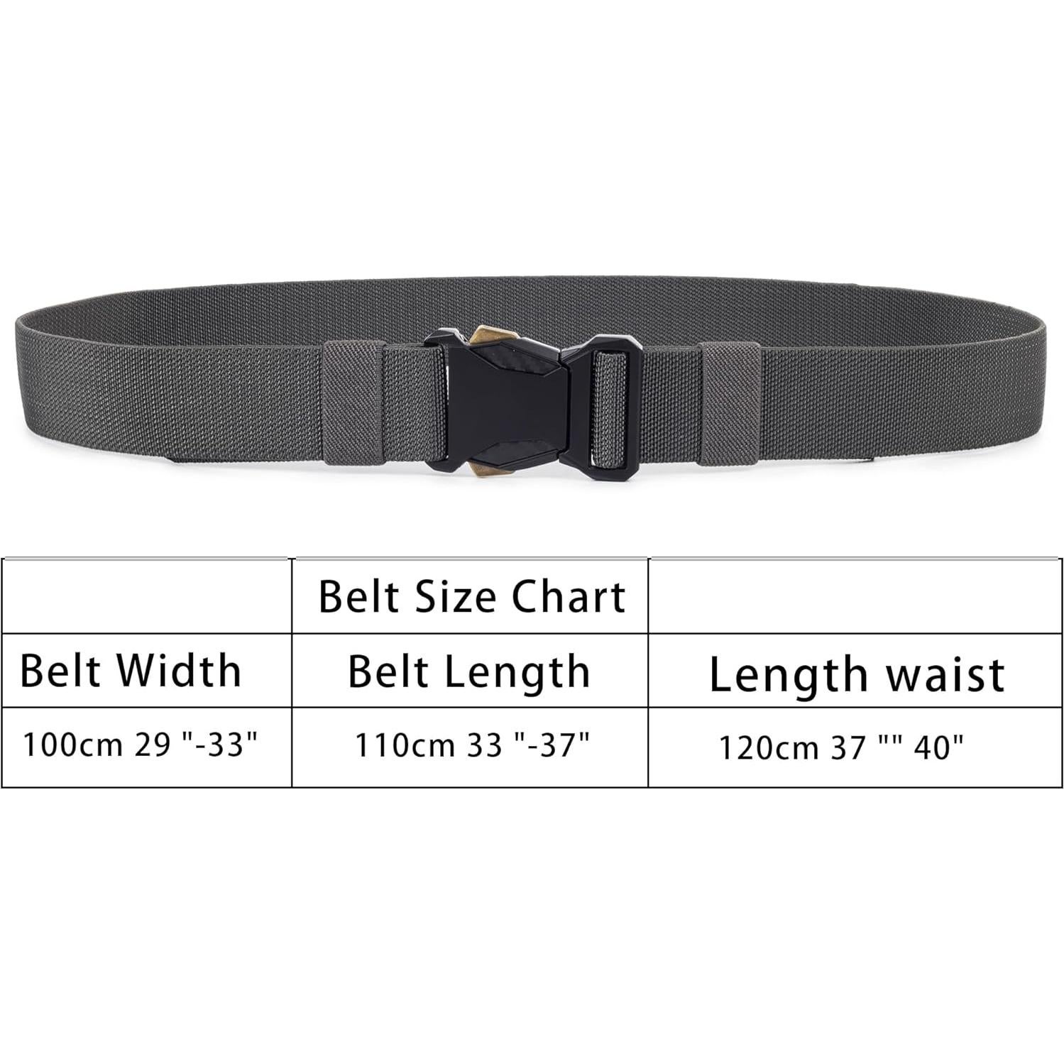 Cinturón Táctico Negro - Nylon Ajustable para Hombres