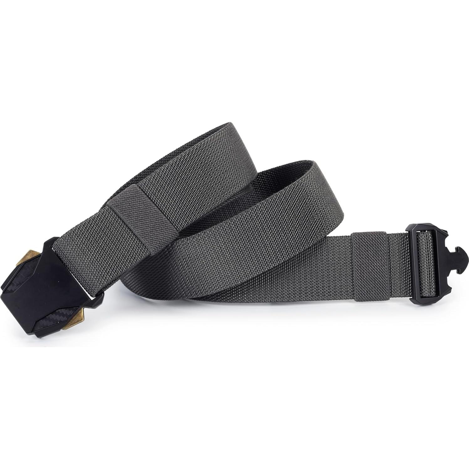 Cinturón Táctico Negro - Nylon Ajustable para Hombres