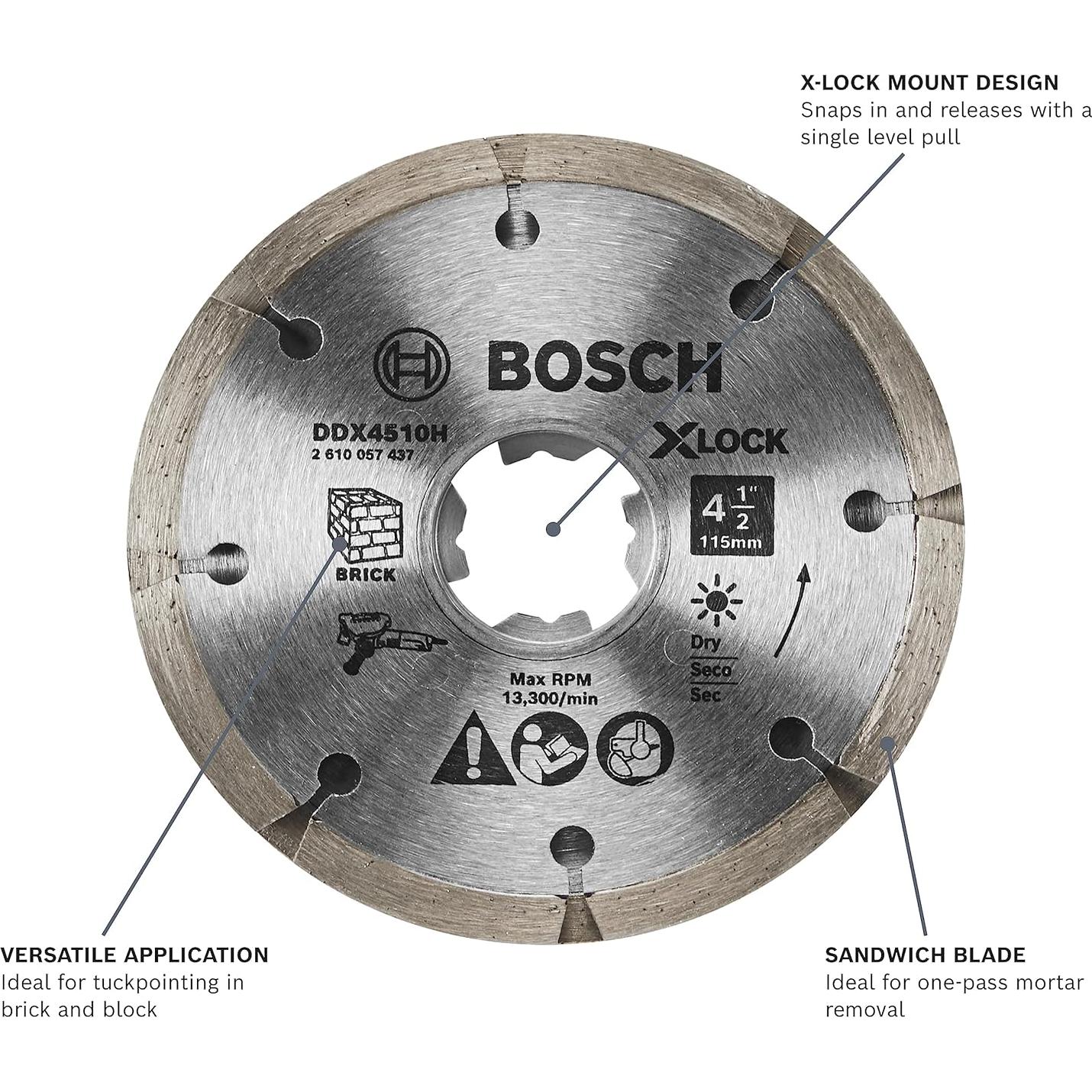 Hoja Tuckpointing Bosch DDX4510H 11.4 cm X-Lock Premium