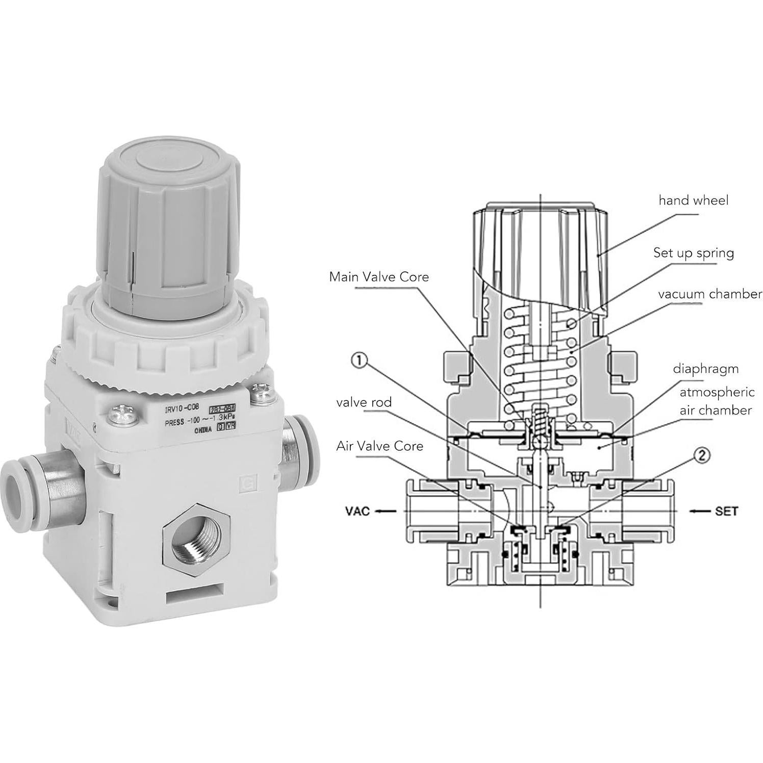 Regulador de Presión de Aire WALFRONT -100 a -1.3 kPa