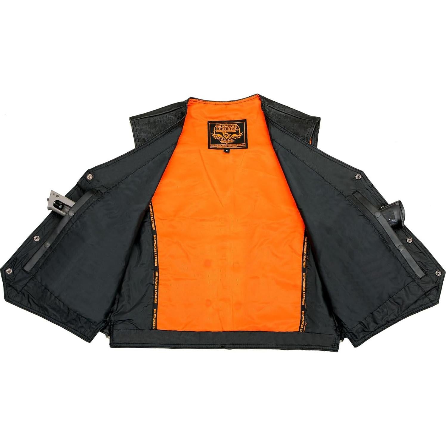 Chaleco de Cuero Negro Milwaukee ML1927 para Hombre - X-Pequeño