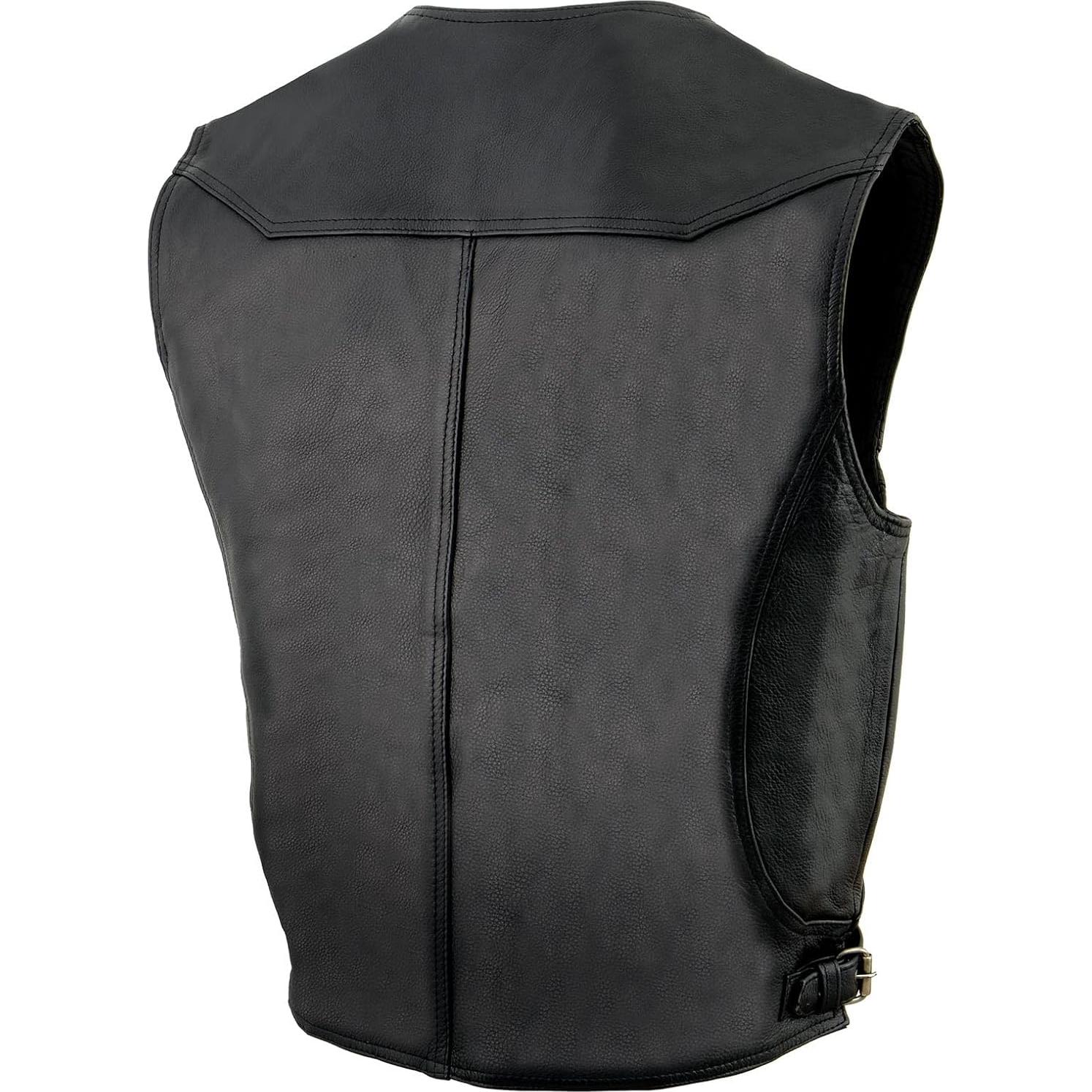 Chaleco de Cuero Negro Milwaukee ML1927 para Hombre - X-Pequeño