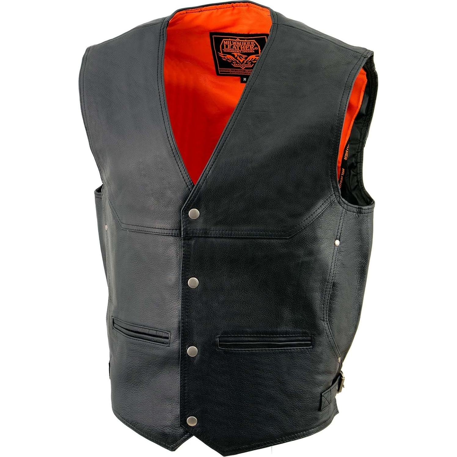 Chaleco de Cuero Negro Milwaukee ML1927 para Hombre - X-Pequeño