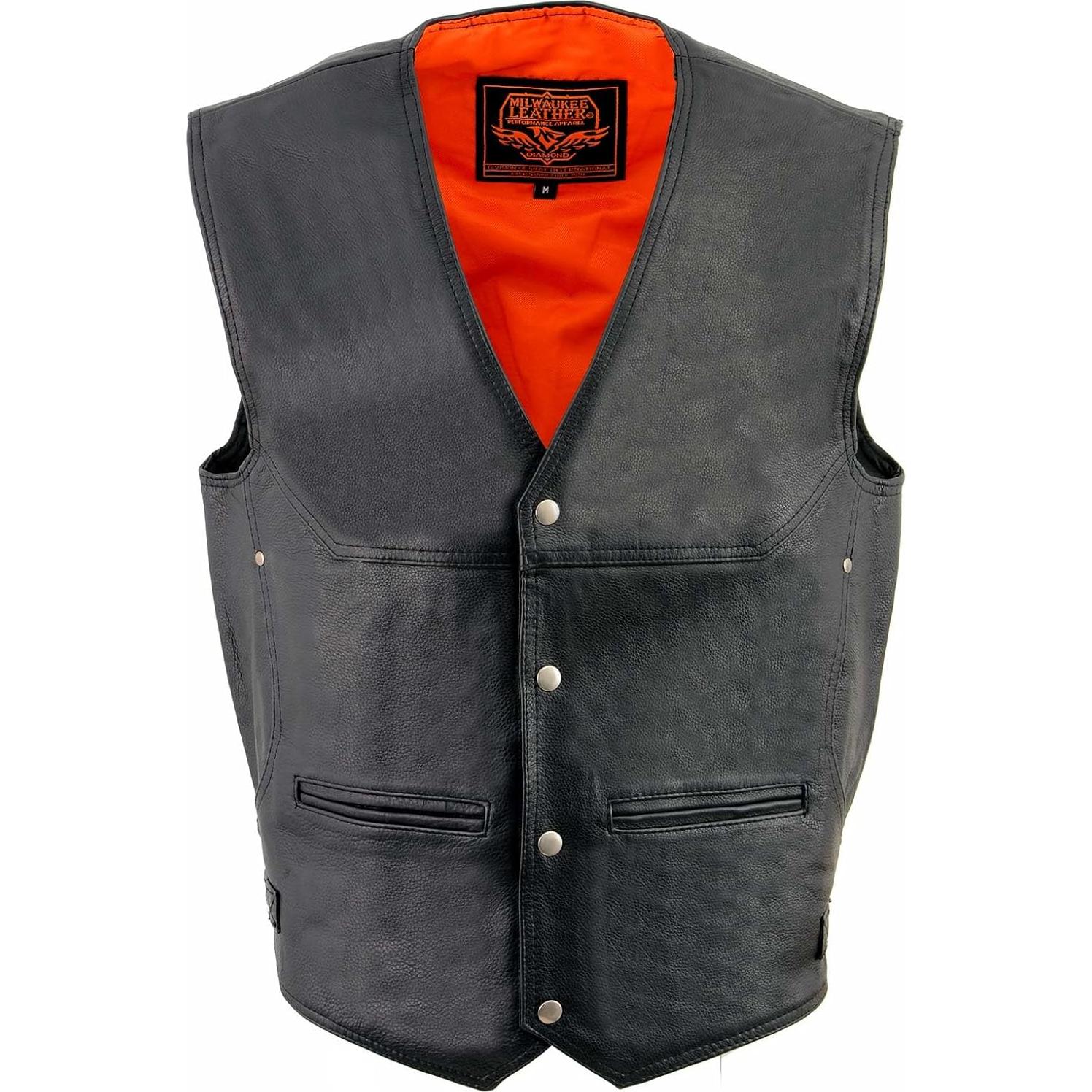Chaleco de Cuero Negro Milwaukee ML1927 para Hombre - X-Pequeño