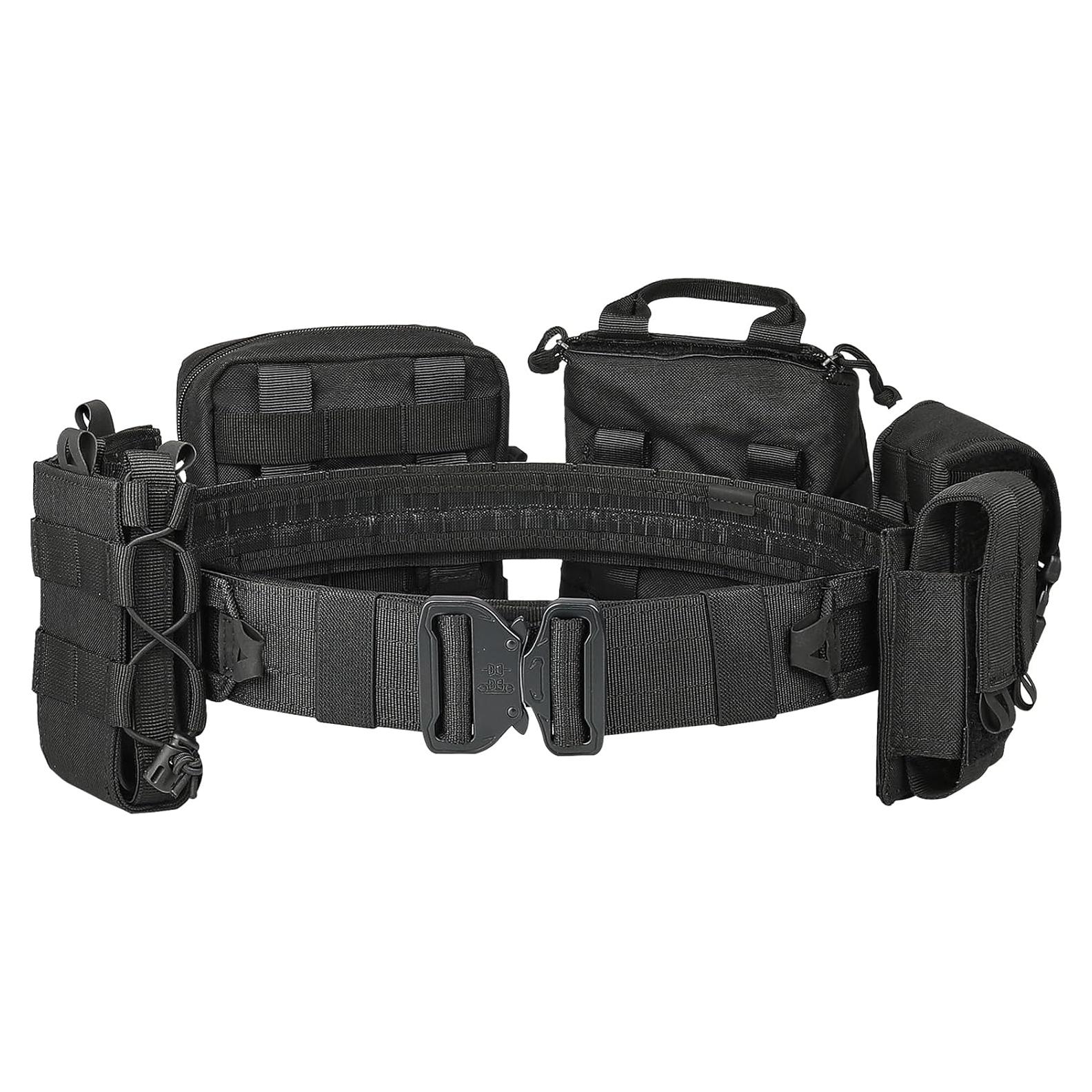 Cinturón Táctico YAKEDA Molle 8-en-1 Ajustable Negro