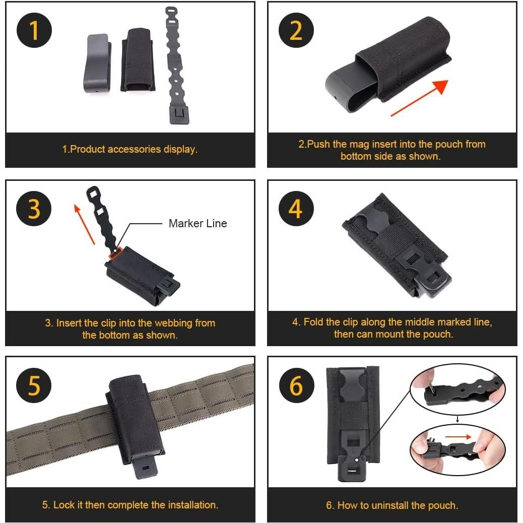 Pouch de Mag IDOGEAR Doble 9mm Molle Liberación Rápida