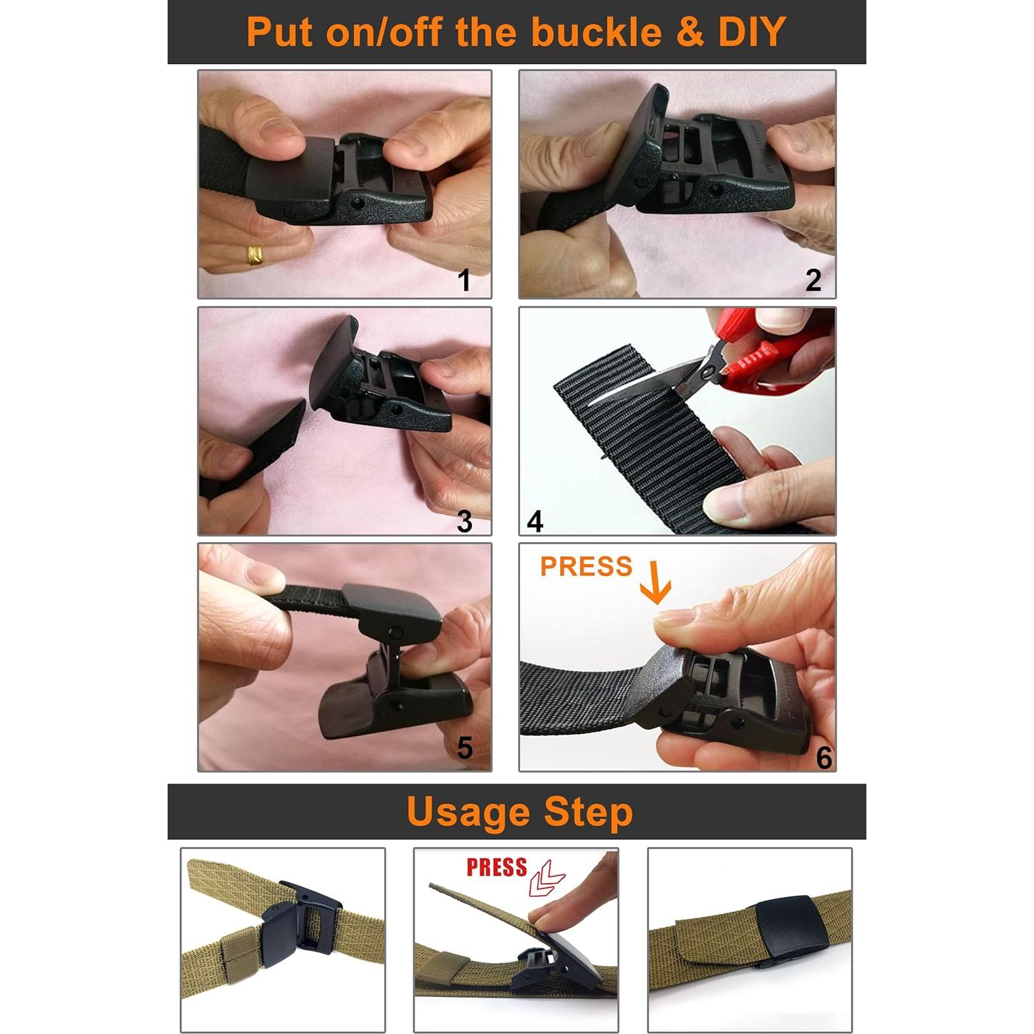 Cinturón de Nylon WYuZe Táctico Militar 2 Pk Ajustable