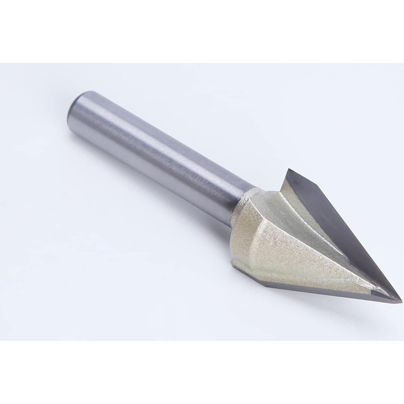 Broca en V 45 Grados HUHAO 1/4" Mango 19/32" Corte CNC Madera