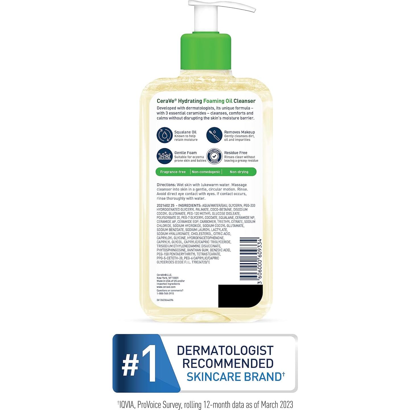 CeraVe Limpiador Espumoso Hidratante 236.6 ml Piel Seca