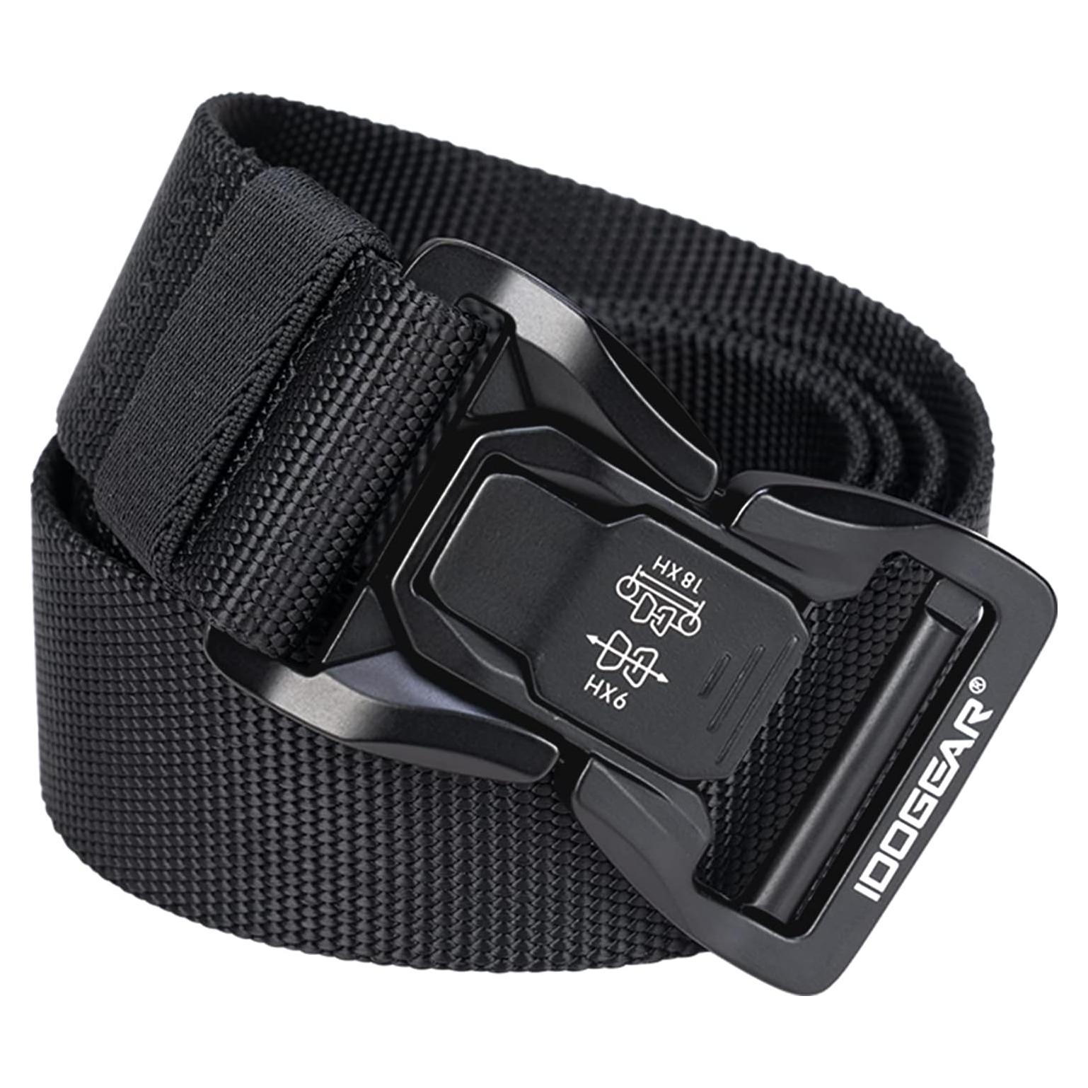 Cinturón Táctico IDOGEAR Negro Ajustable 3.81 cm para Hombres