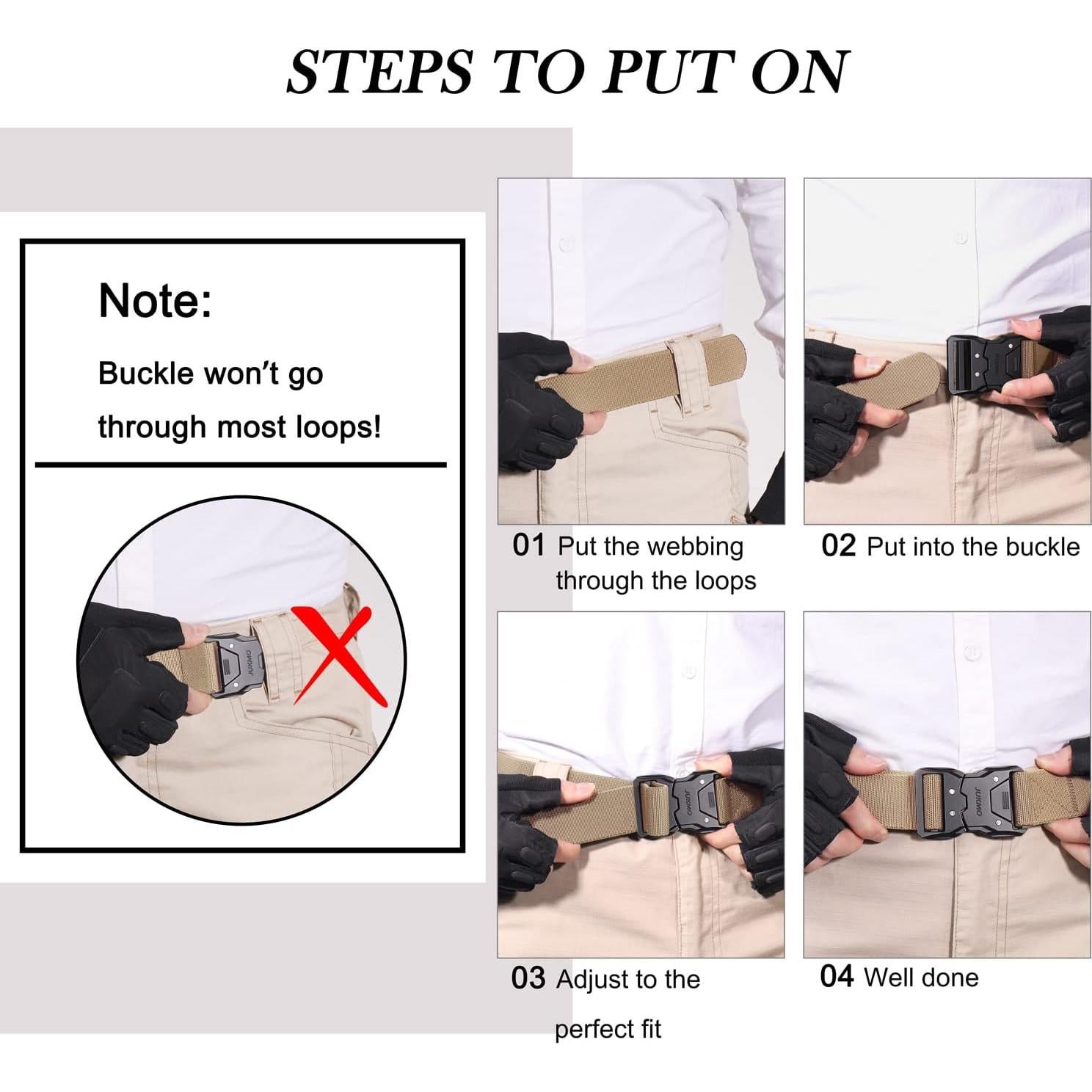 Cinturón Táctico JUKMO de Nylon 4.5 cm para Trabajo Militar