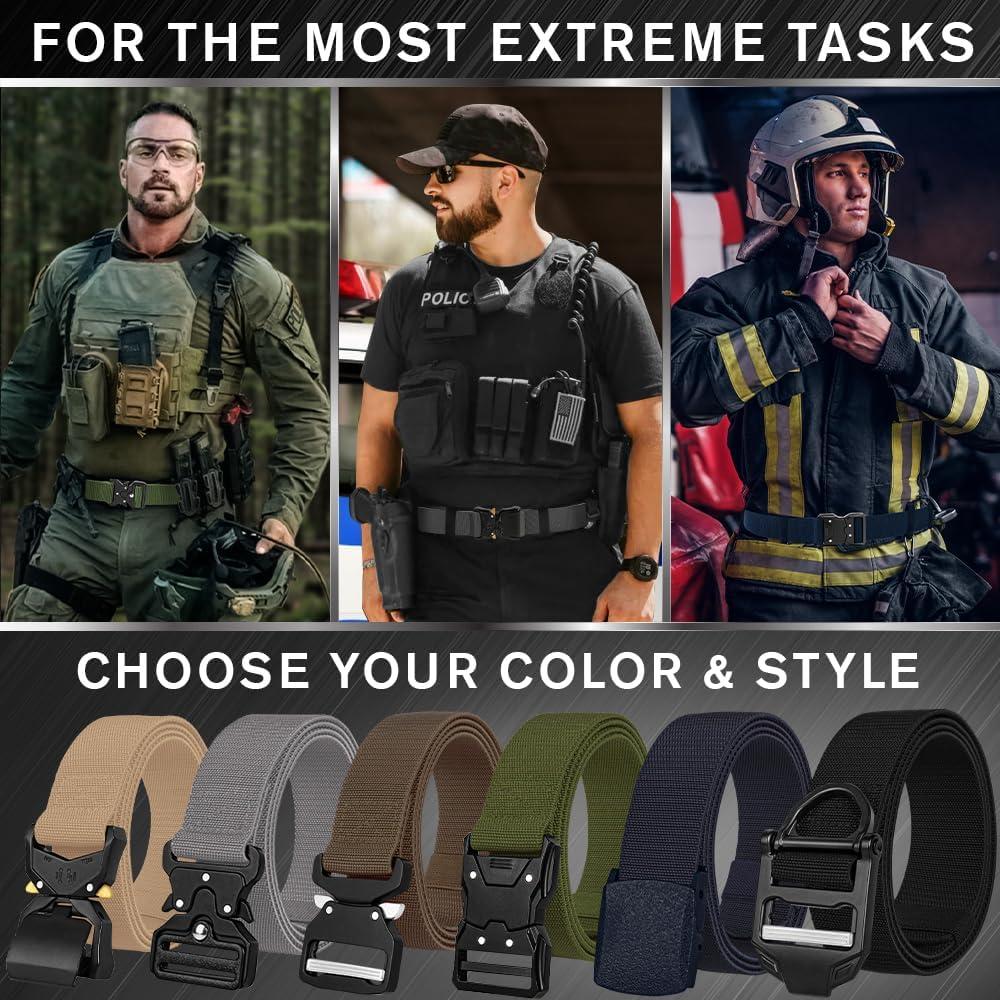 Cinturón Táctico TECEUM - Negro - Liberación Rápida - 76-91 cm