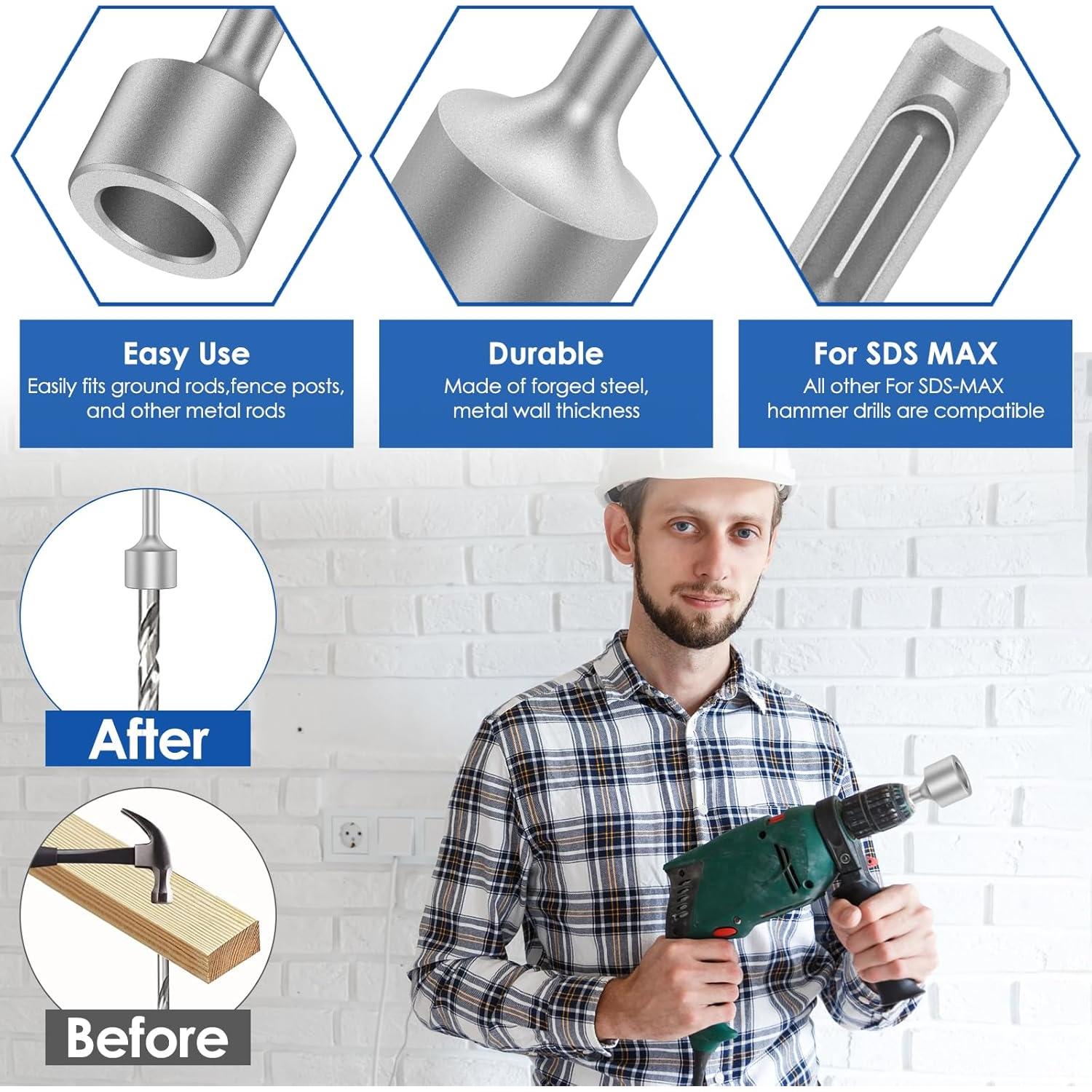 Conductor de Varilla de Tierra SDS Plus Hanyun 19mm Acero Forjado