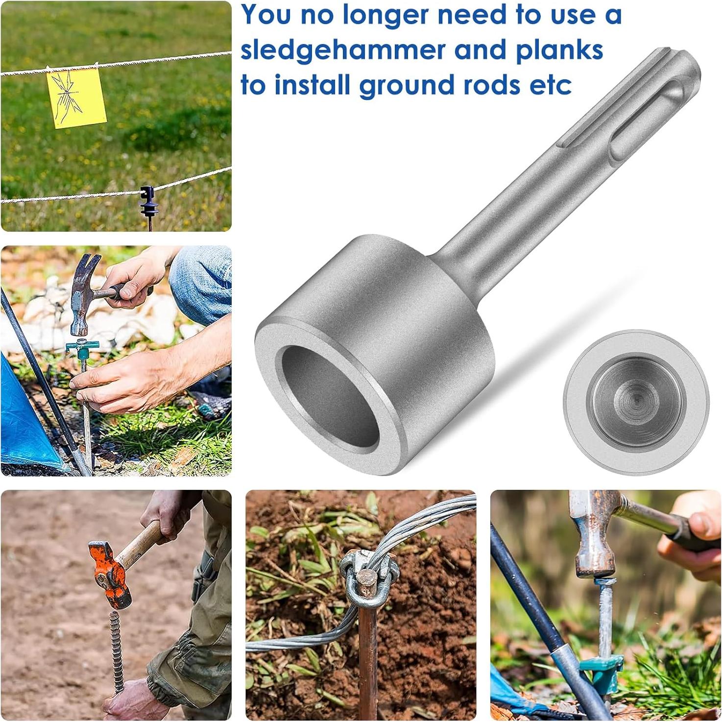 Conductor de Varilla de Tierra SDS Plus Hanyun 19mm Acero Forjado