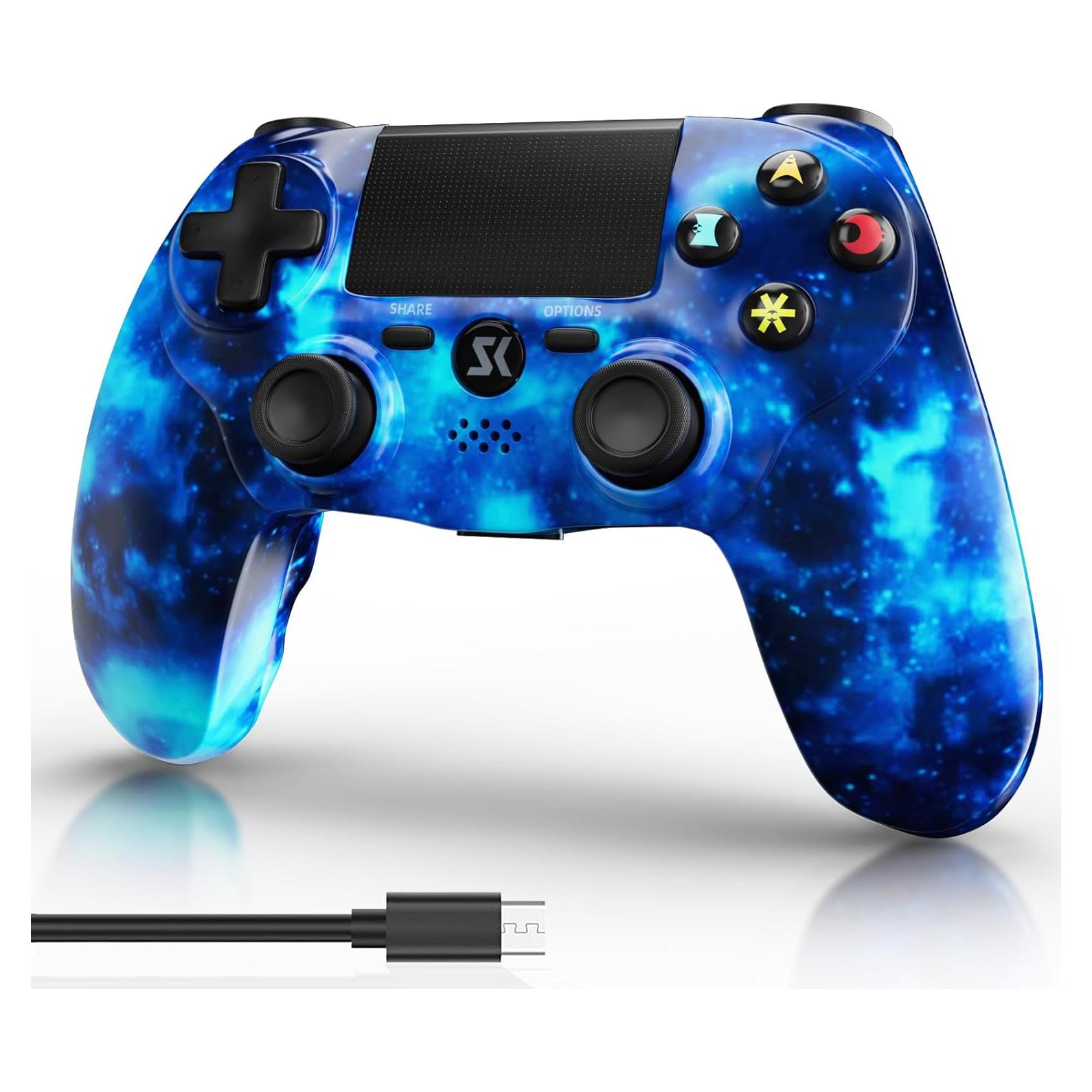 Controlador Inalámbrico Boowen para PS4 Galaxia Azul