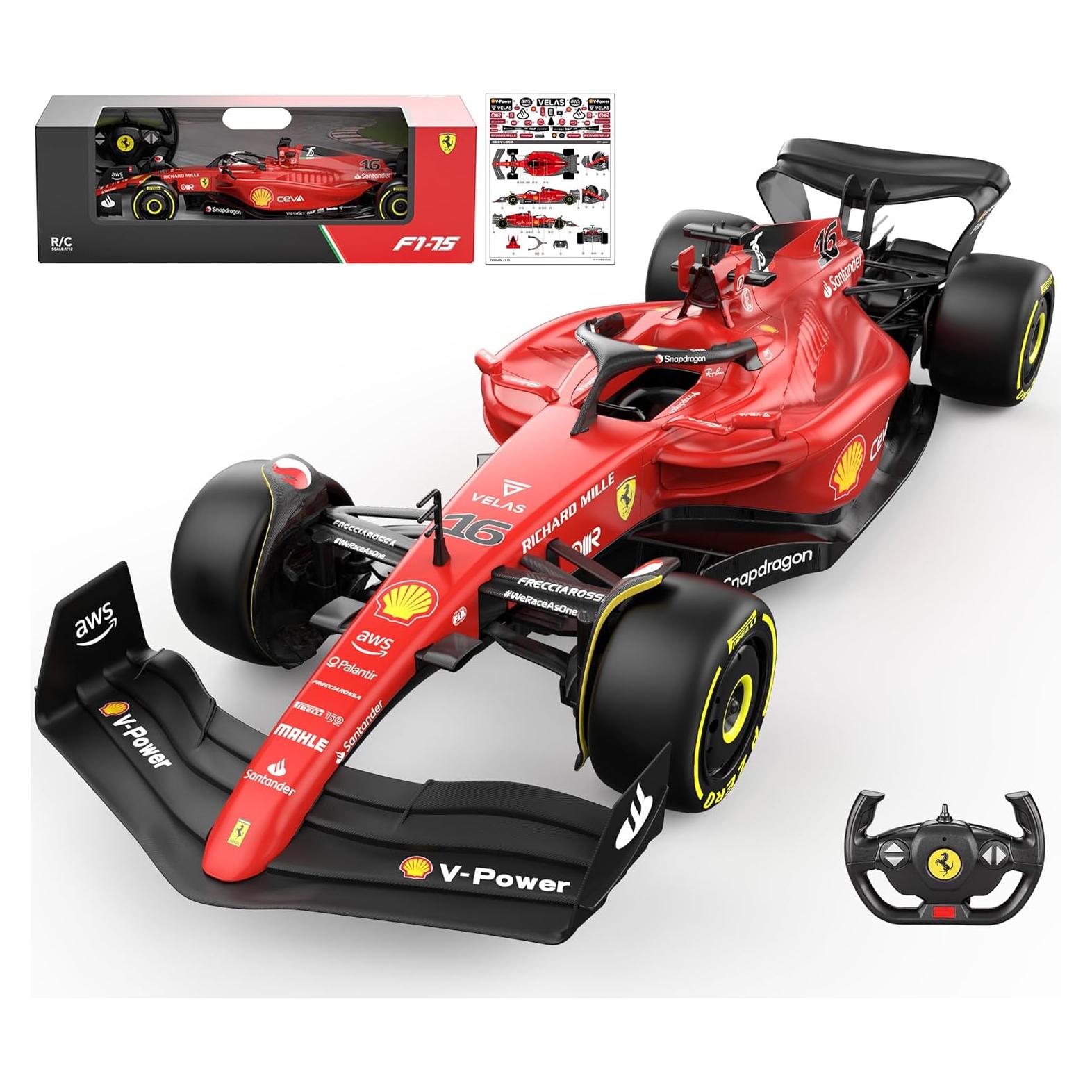 Coche RC Ferrari F1 75 1:12 Voltz Toys 2.4GHz Detallado