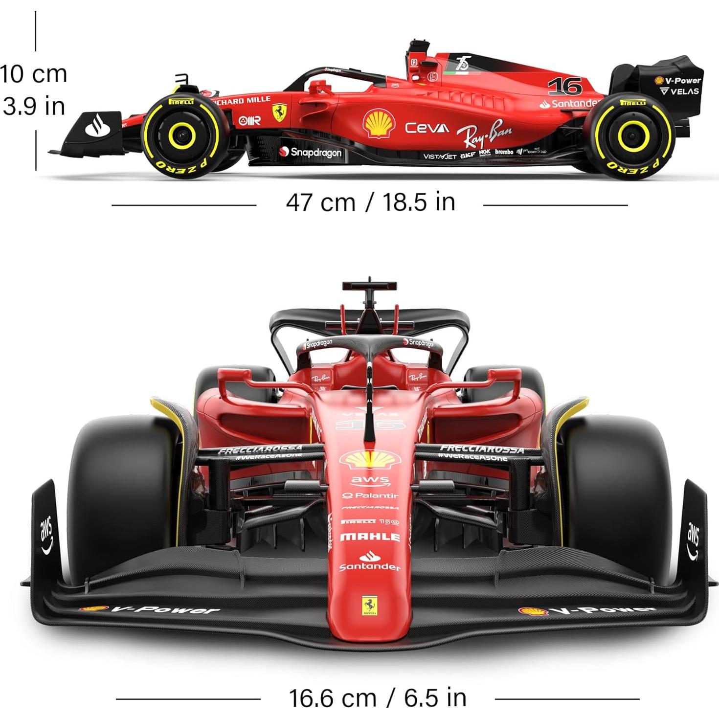 Coche RC Ferrari F1 75 1:12 Voltz Toys 2.4GHz Detallado