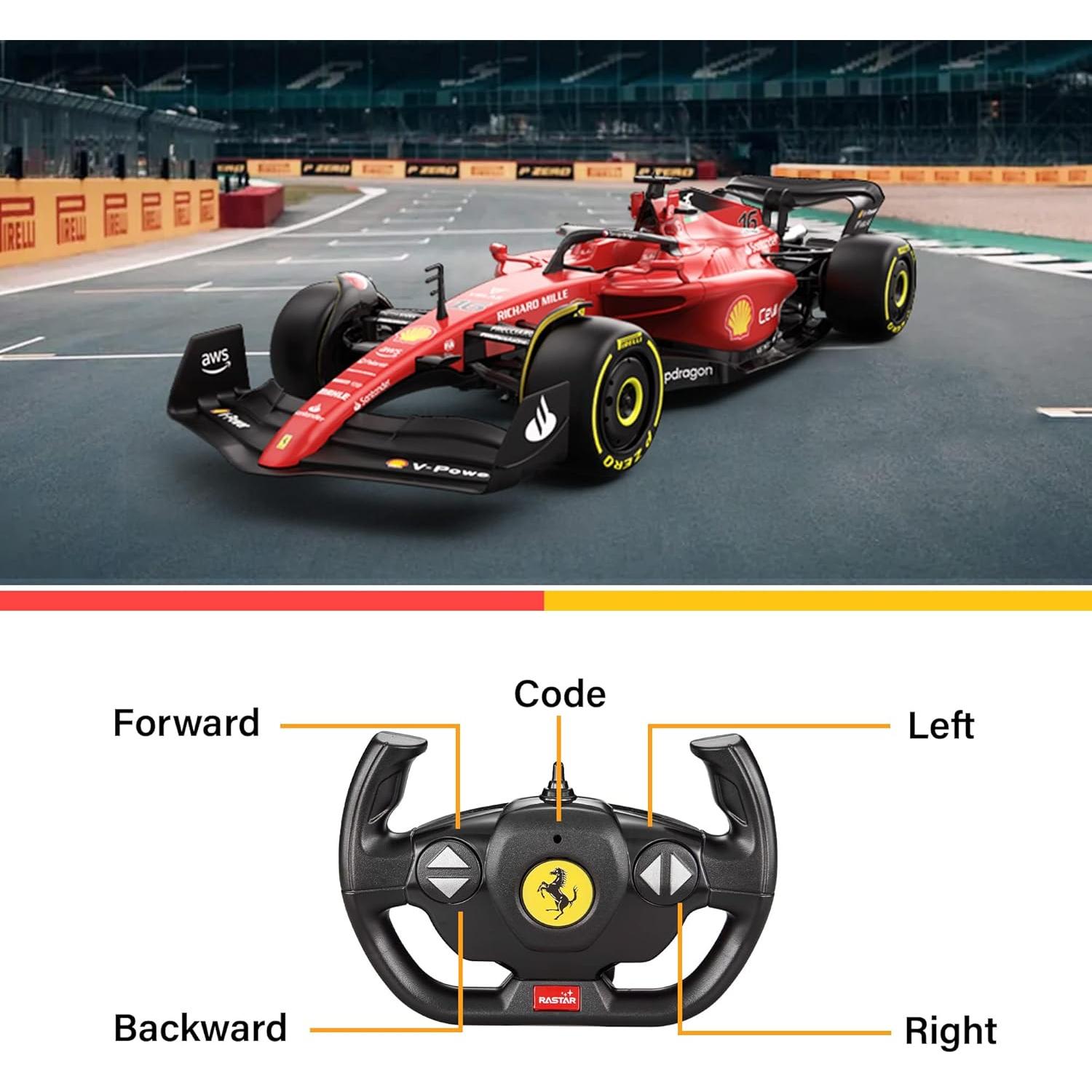 Coche RC Ferrari F1 75 1:12 Voltz Toys 2.4GHz Detallado