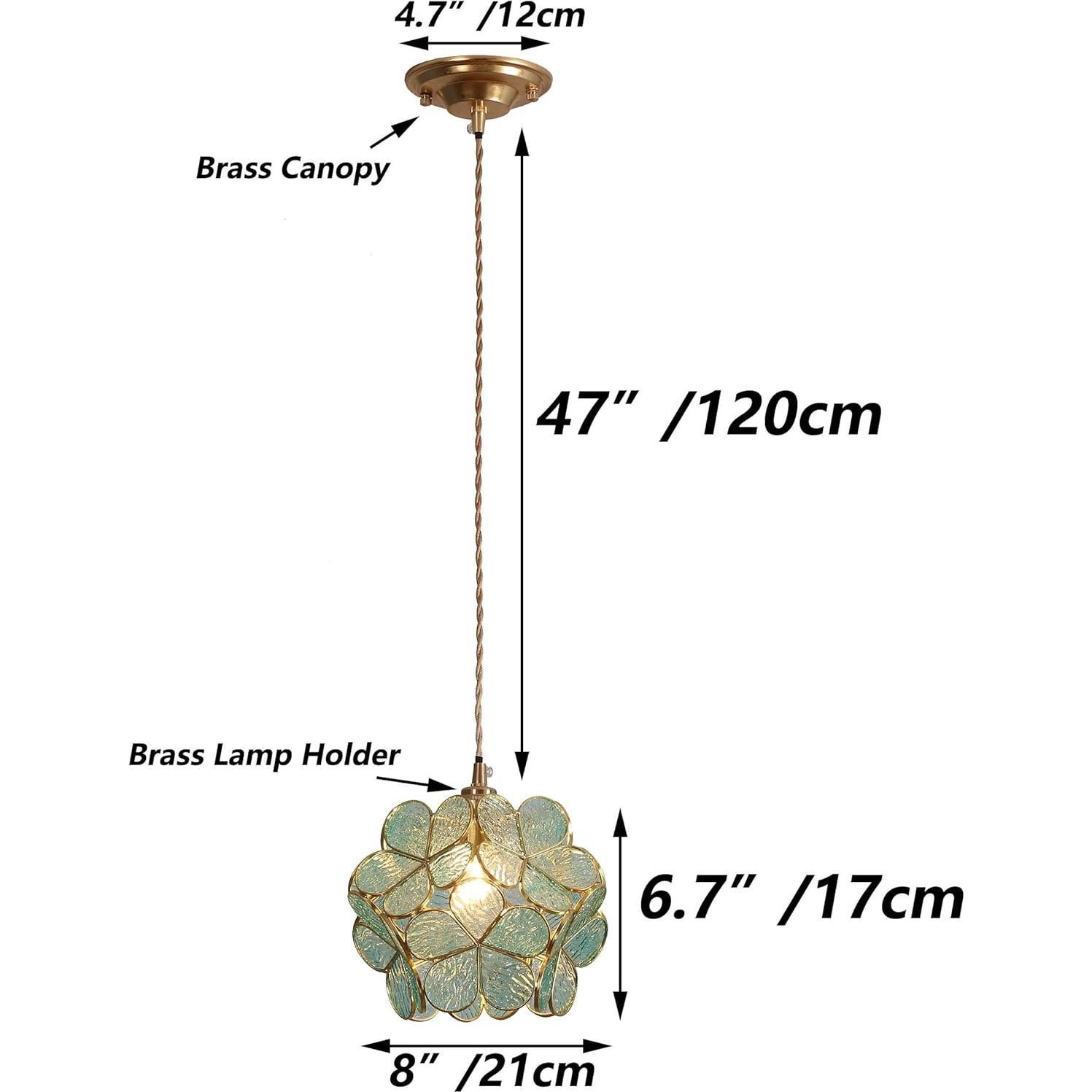 Lámpara Colgante Bieye PETAL Vidrio Templado 20cm Azul