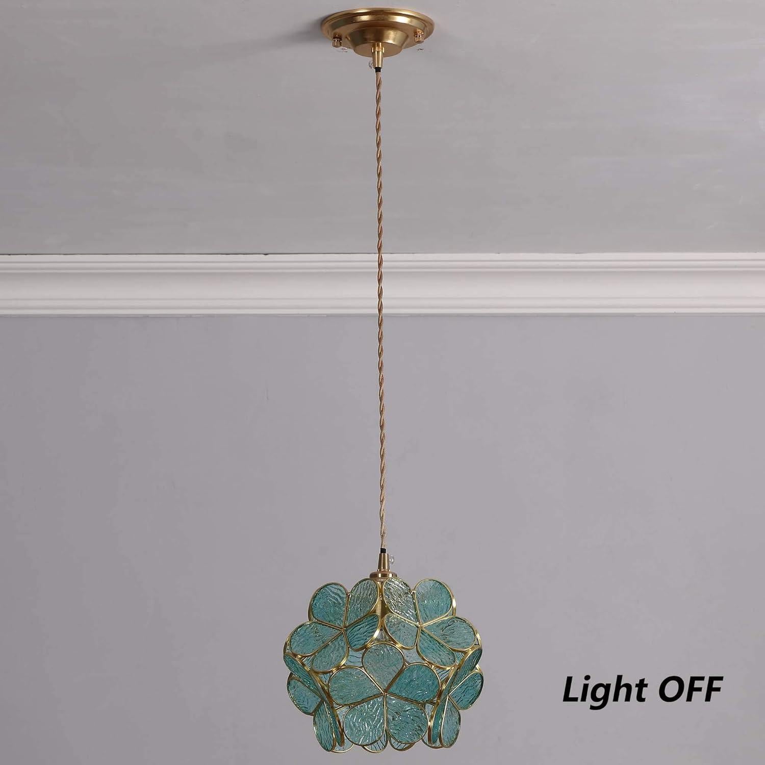 Lámpara Colgante Bieye PETAL Vidrio Templado 20cm Azul