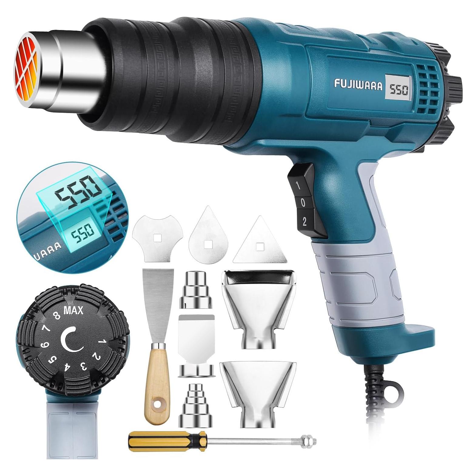 Pistola de Calor 1500W XPEOO con Pantalla Digital y 10 Accesorios