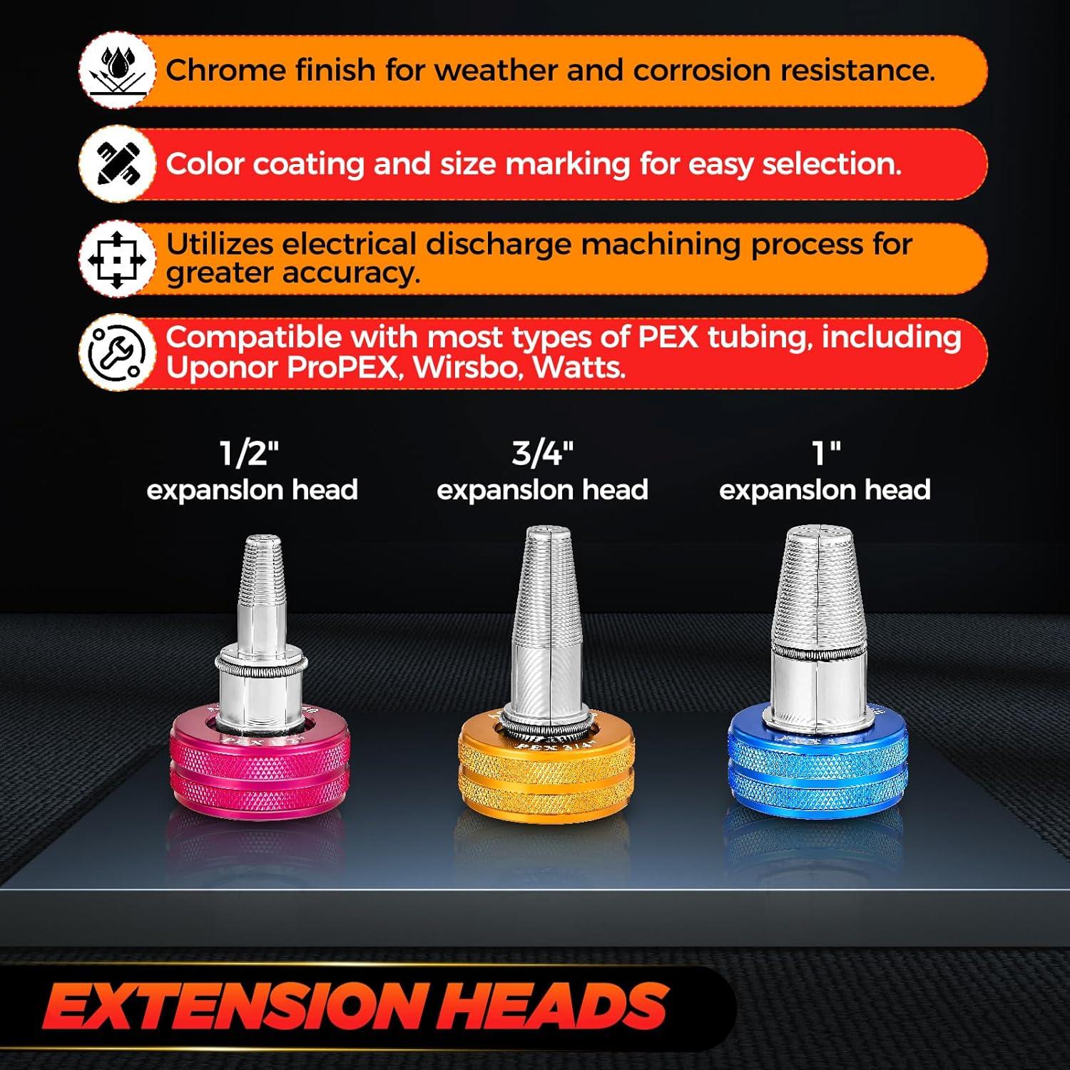 Kit de Herramientas de Expansión PEX Saker SD-F1960 - 3 Cabezas