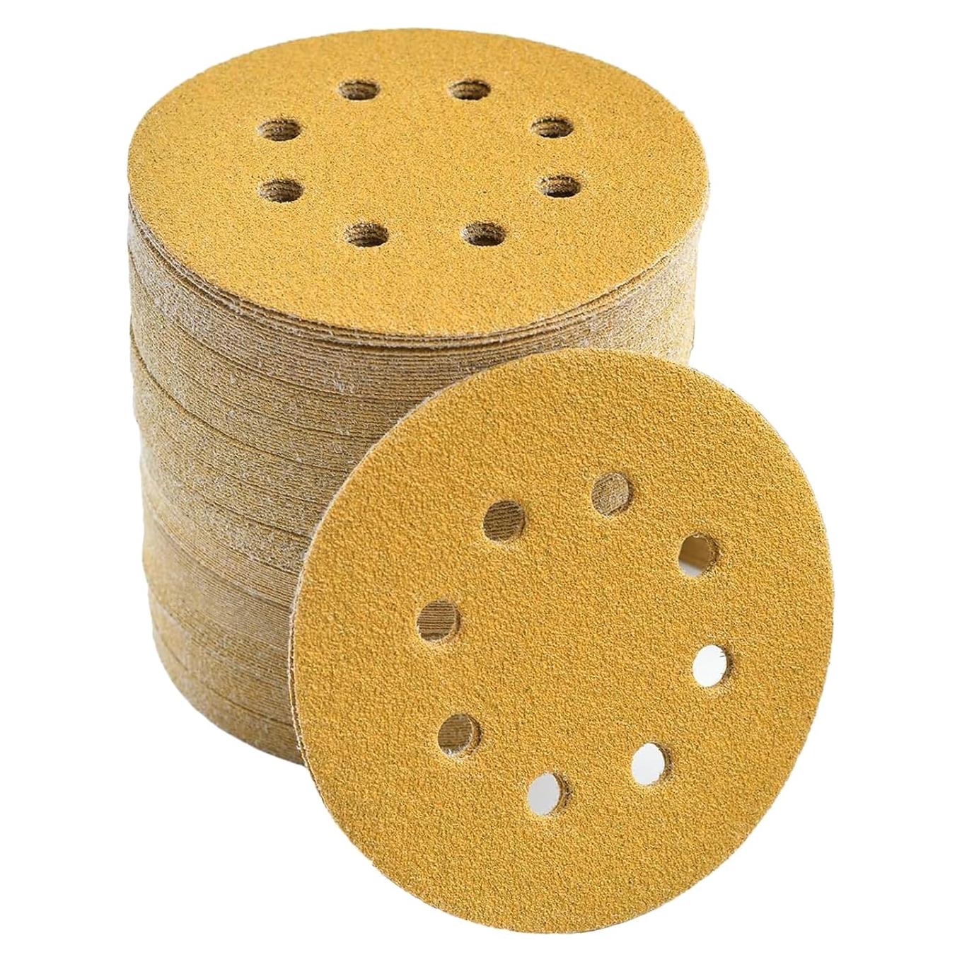 Discos de Lijado 5" FAWTEEM 60 Grano 100 Paquetes Gancho y Lazo