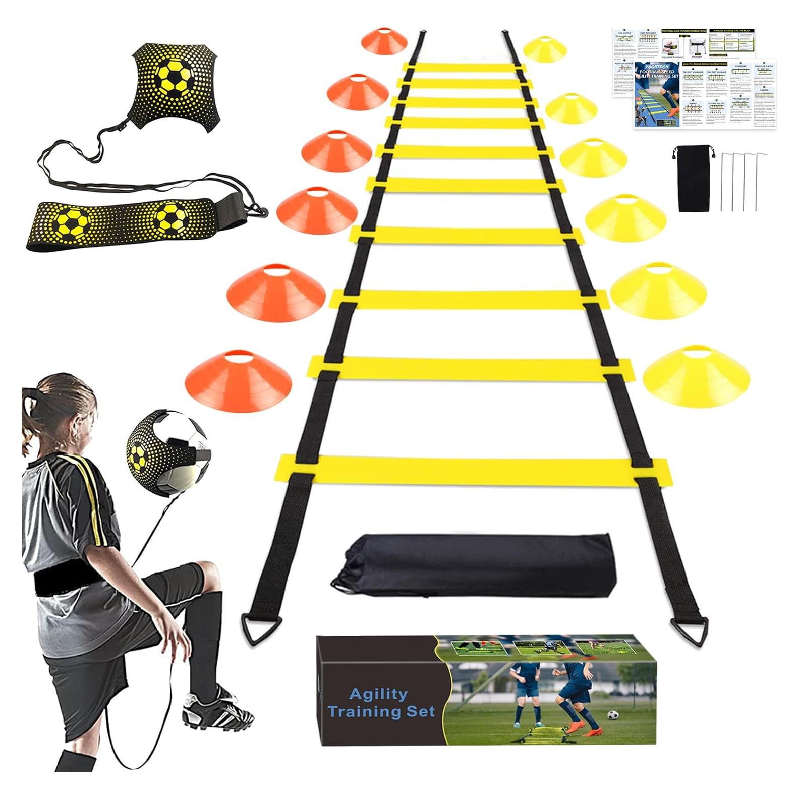 Conjunto de Entrenamiento de Agilidad YGORTECH - Escalera 6.1m + 12 Conos