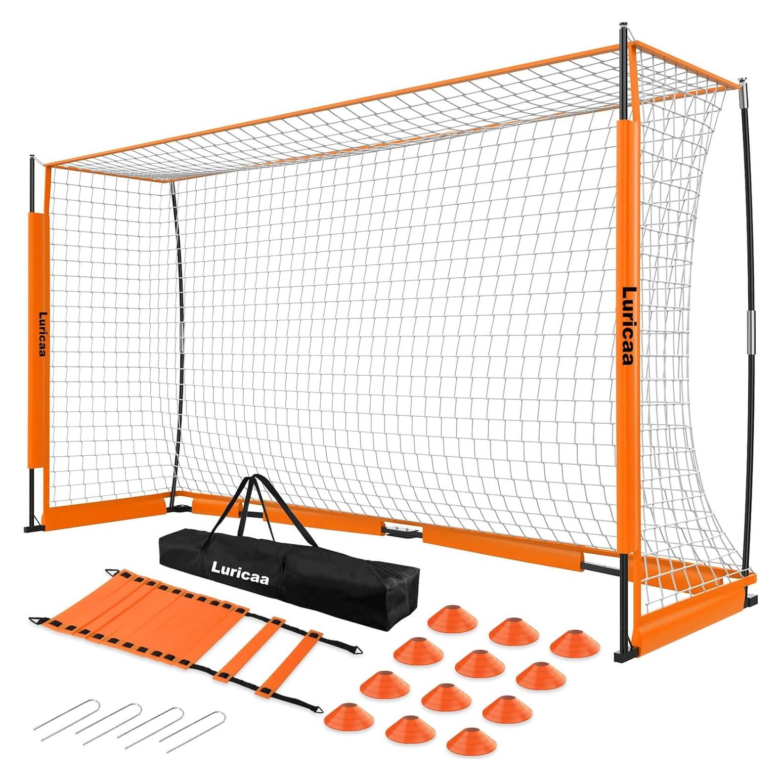Portería de Fútbol Luricaa 3,66x1,83m Plegable con Accesorios