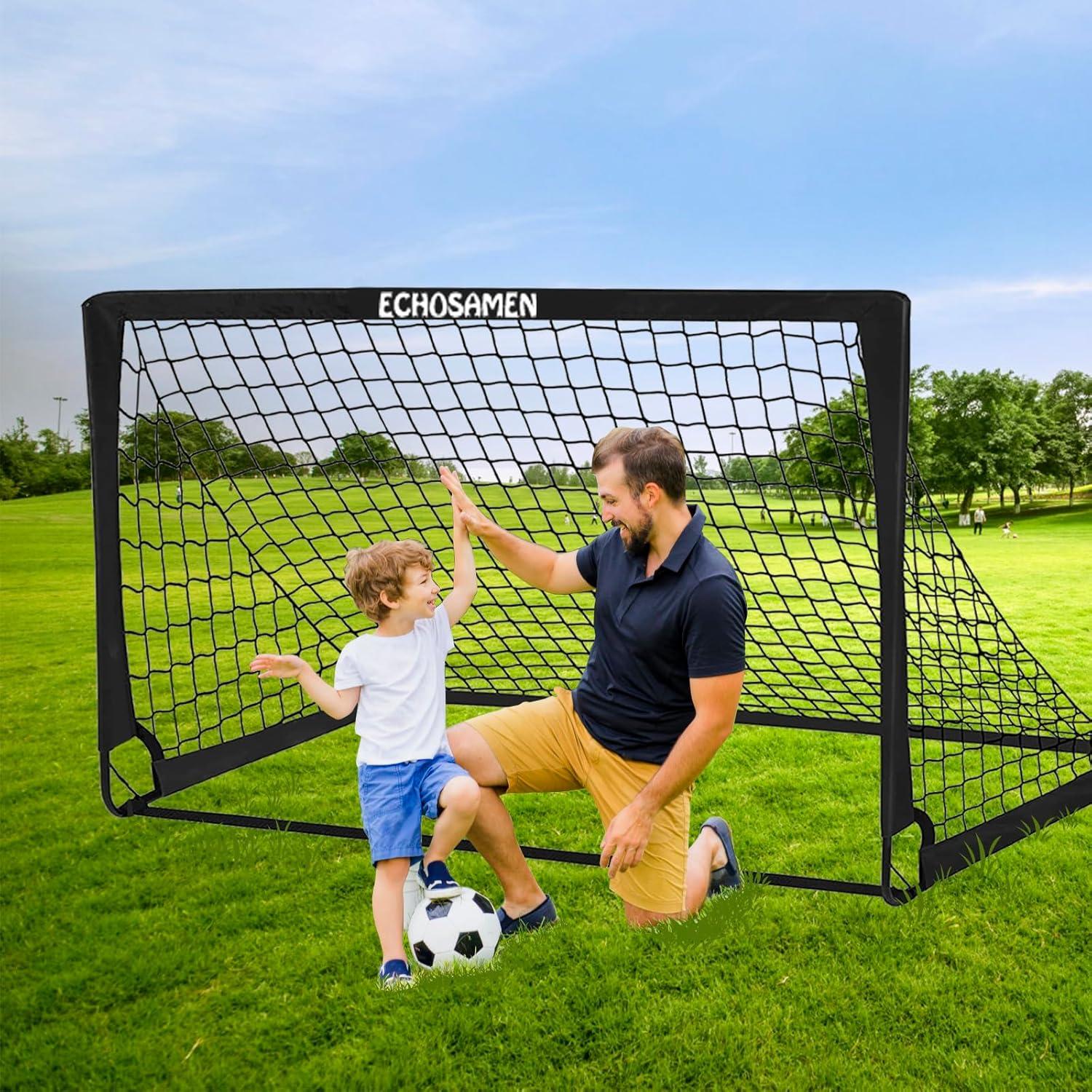 Portería de Fútbol ECHOSAMEN 182x122 cm + Conos y Escalera