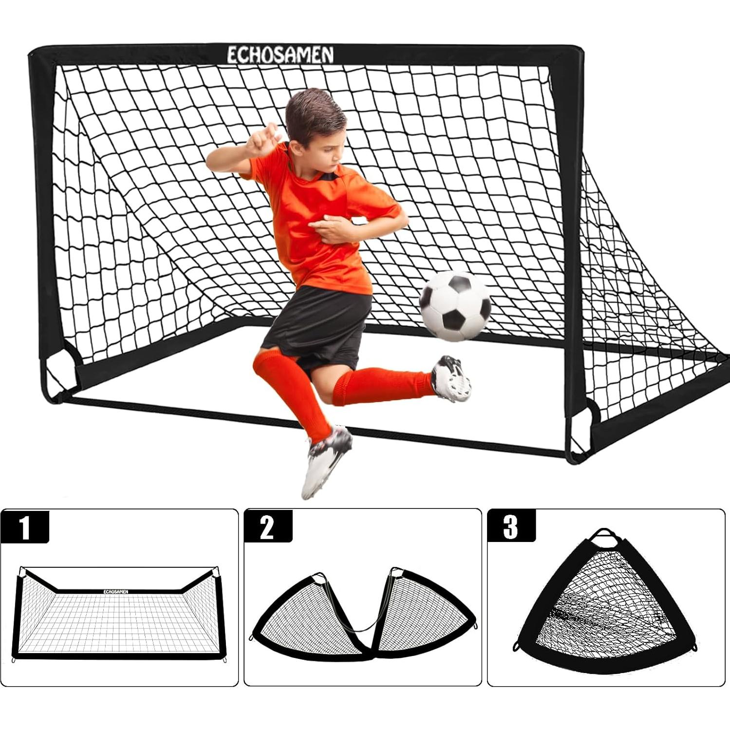 Portería de Fútbol ECHOSAMEN 182x122 cm + Conos y Escalera