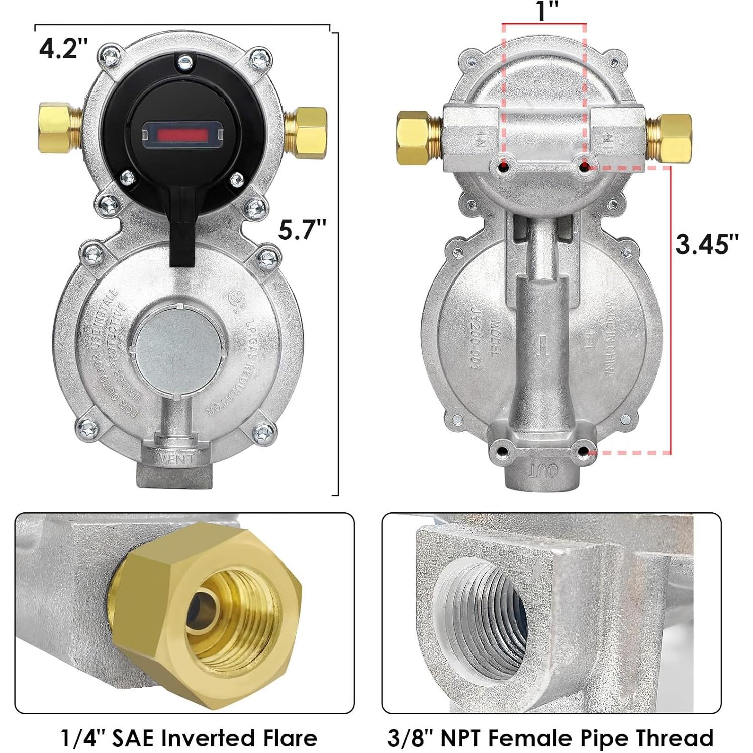 Regulador de gas propano LP 2 etapas MEFUN para RV
