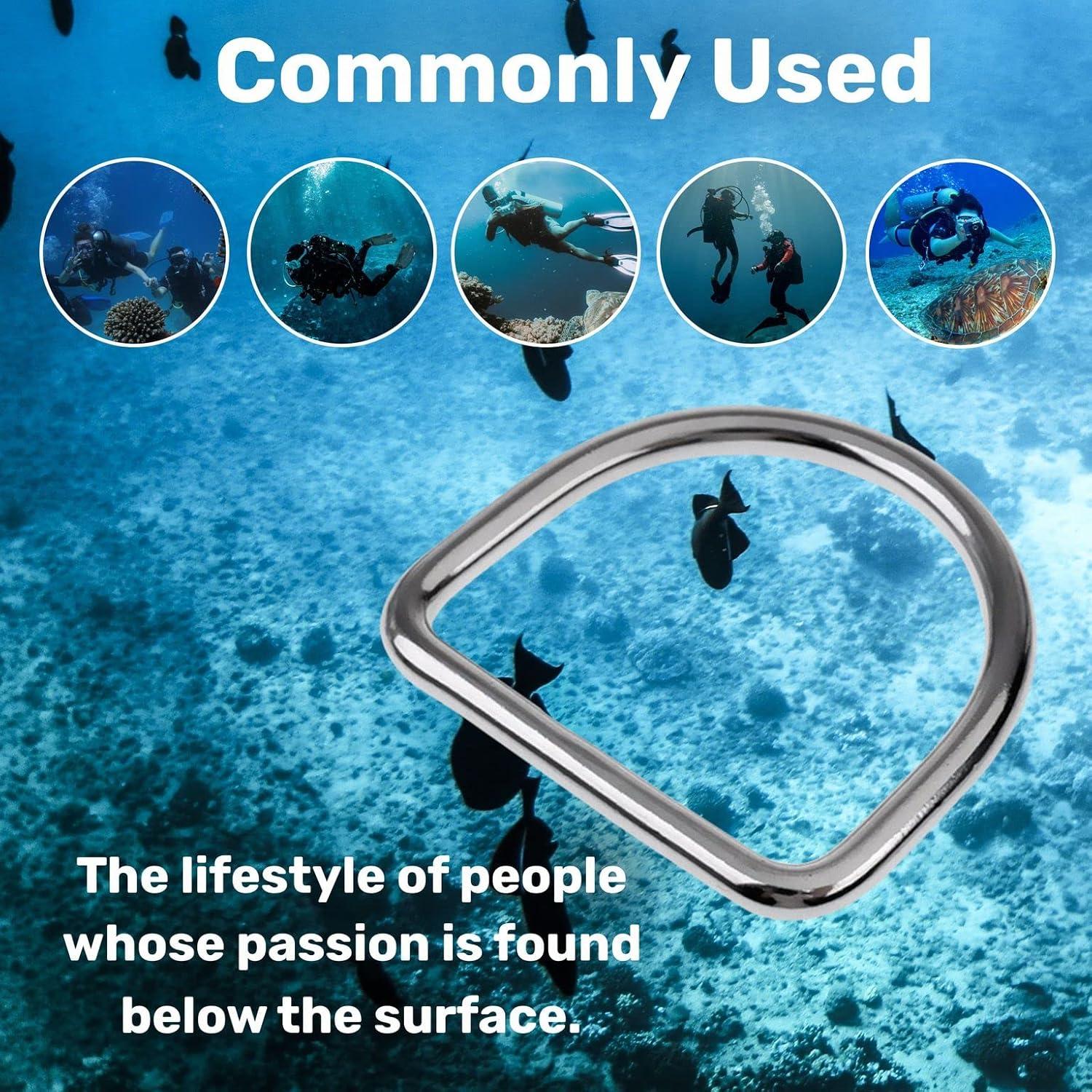 Anillo D Recto H2Odyssey - Acero Inoxidable para Buceo