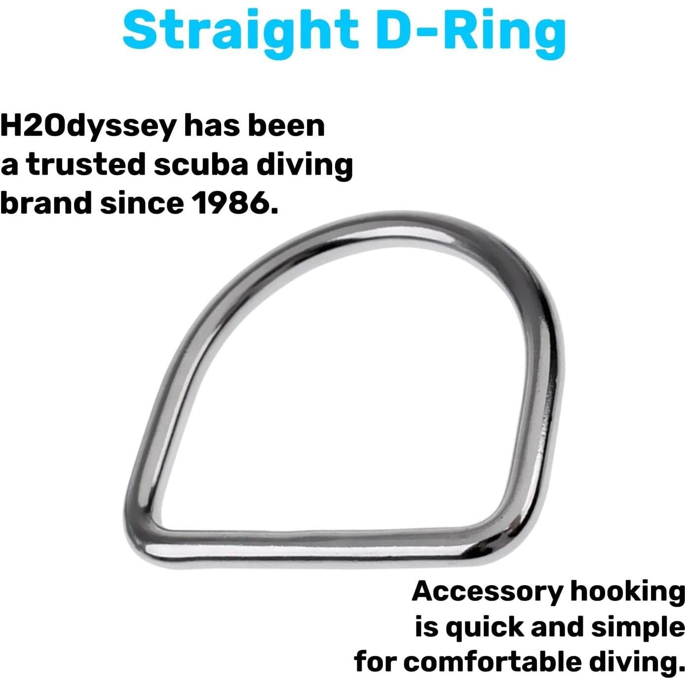 Anillo D Recto H2Odyssey - Acero Inoxidable para Buceo