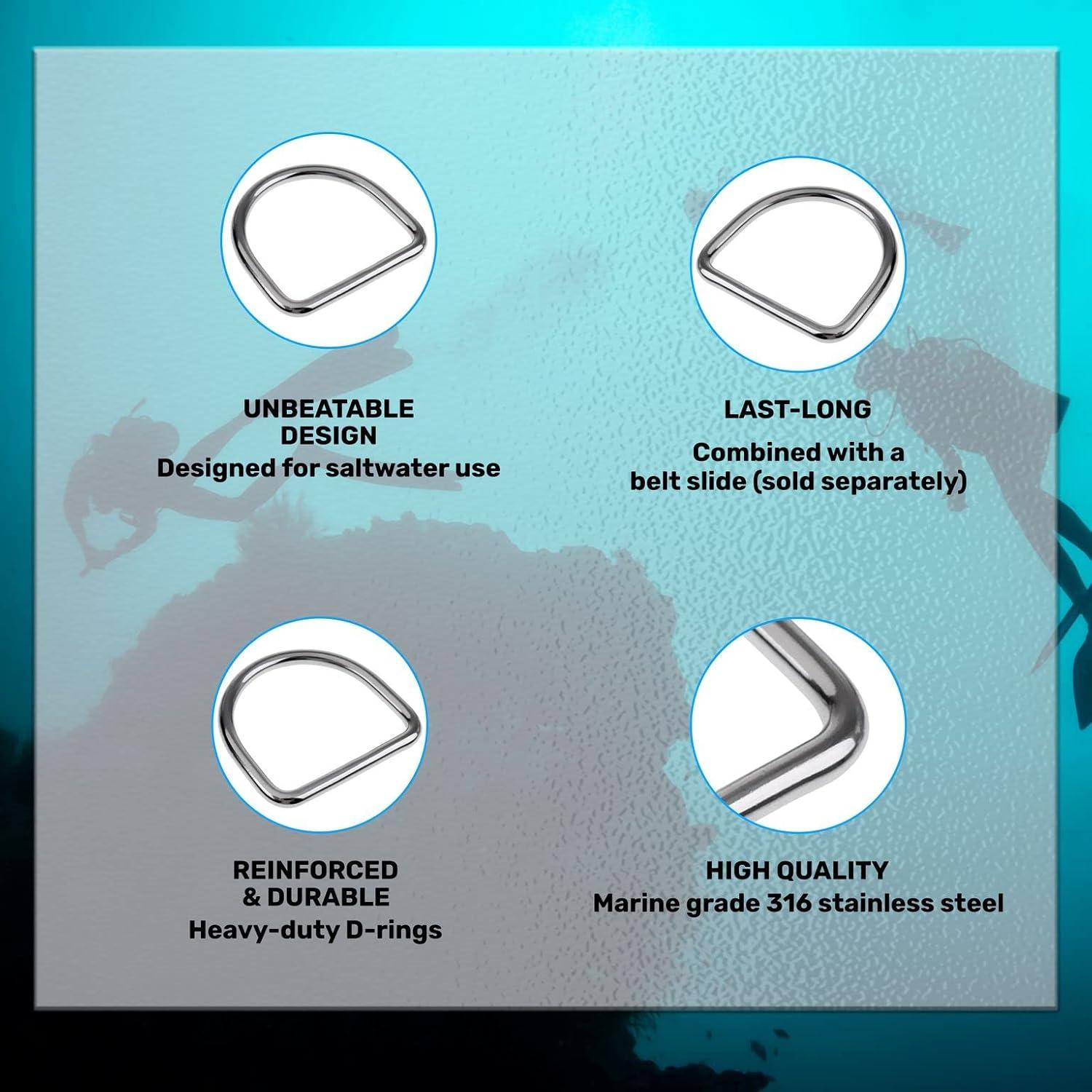 Anillo D Recto H2Odyssey - Acero Inoxidable para Buceo