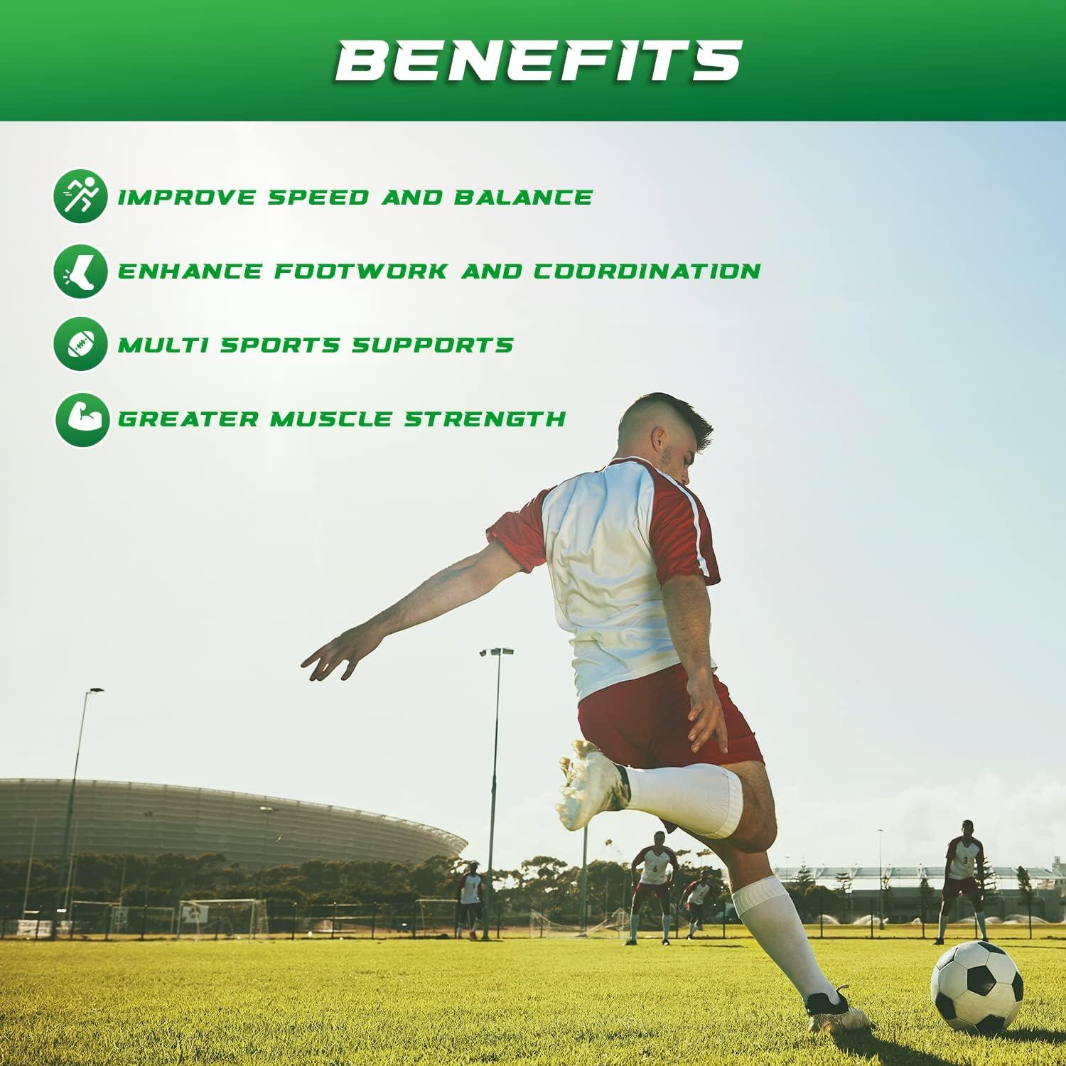 Yes4All Escalera de Agilidad Ajustable + 12 Conos + Vallas