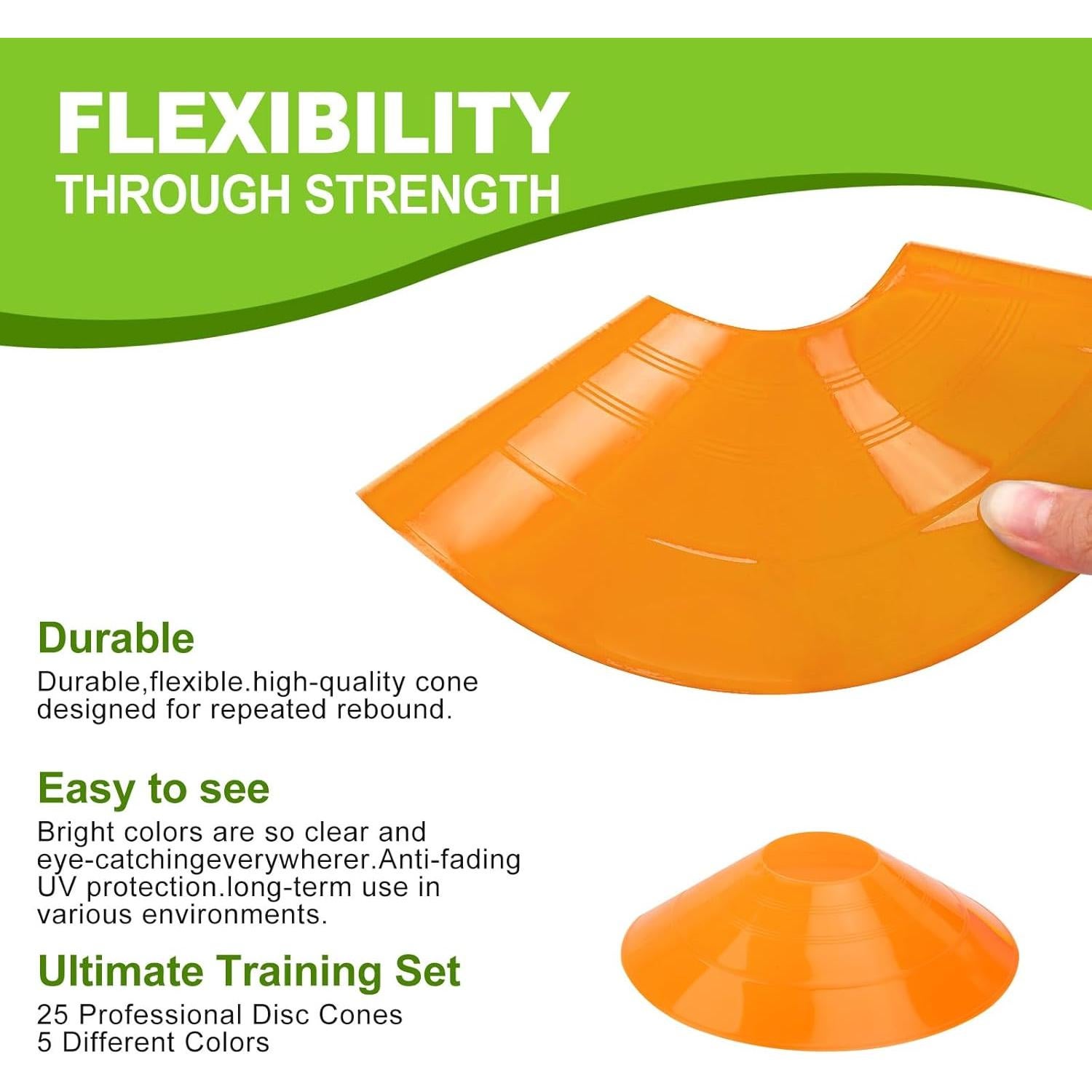 Conos de Agilidad Ashsajkd 25 Piezas con Bolsa de Transporte