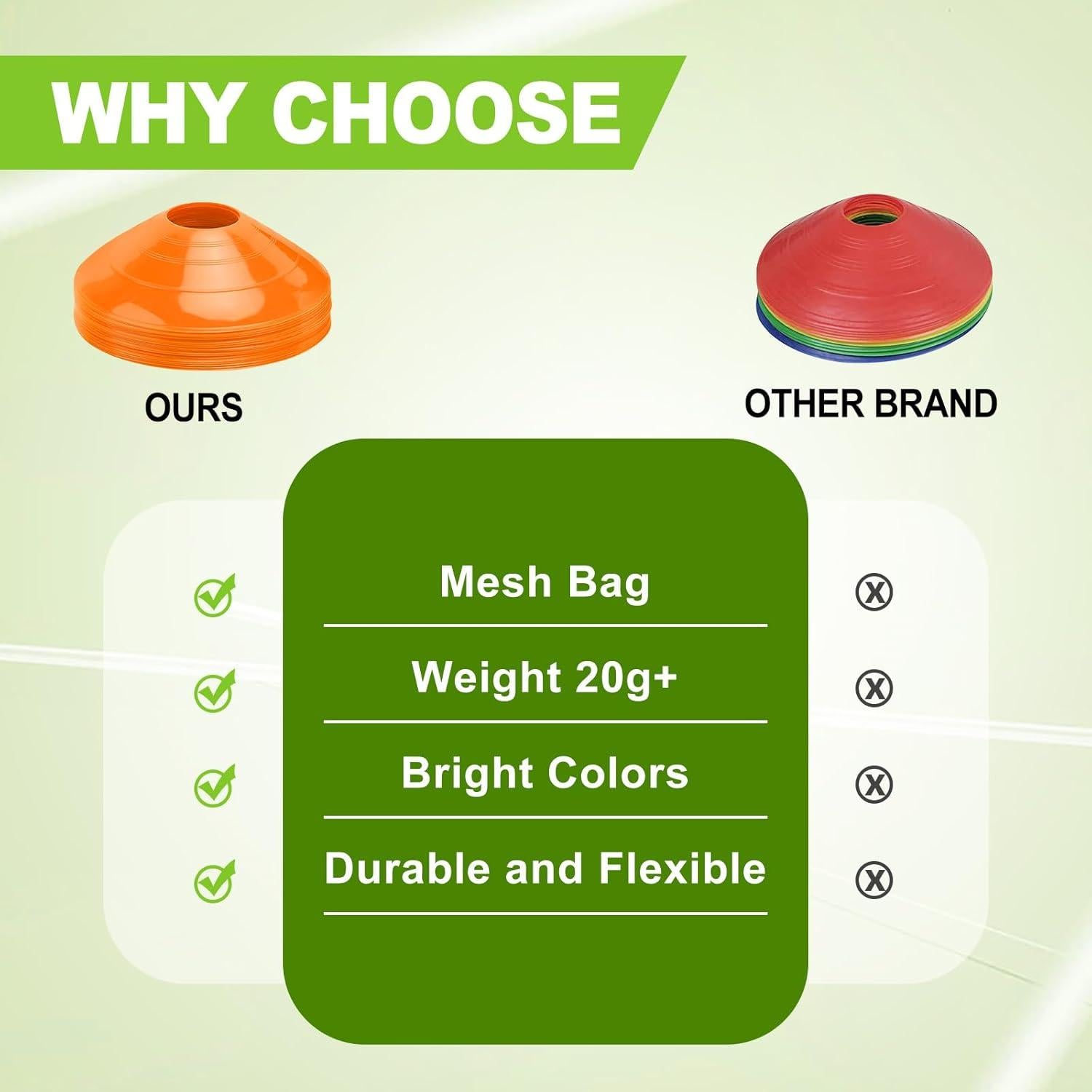 Conos de Agilidad Ashsajkd 25 Piezas con Bolsa de Transporte