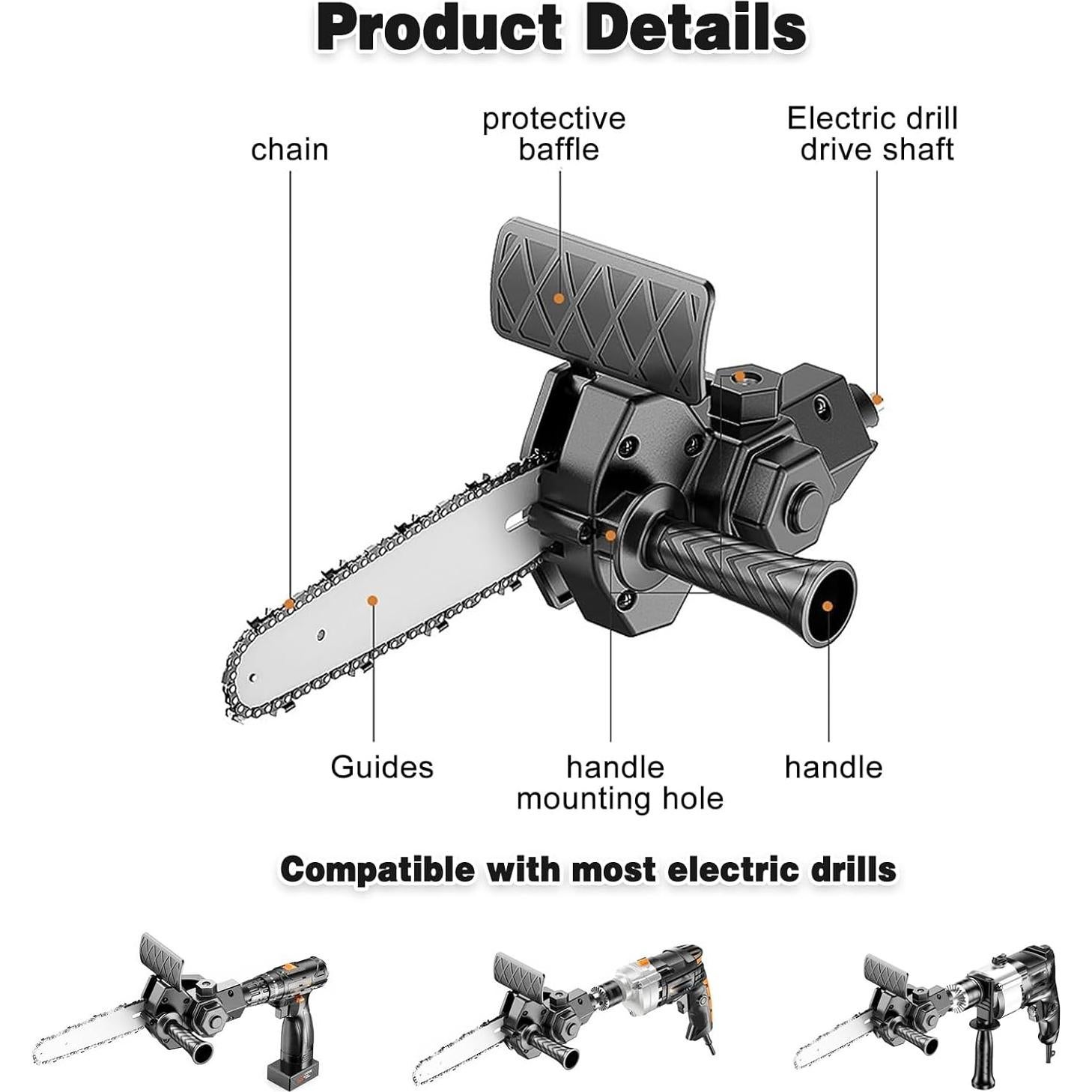 Sierra de Cadena para Taladro Eléctrico BCEHACBITI 10 cm