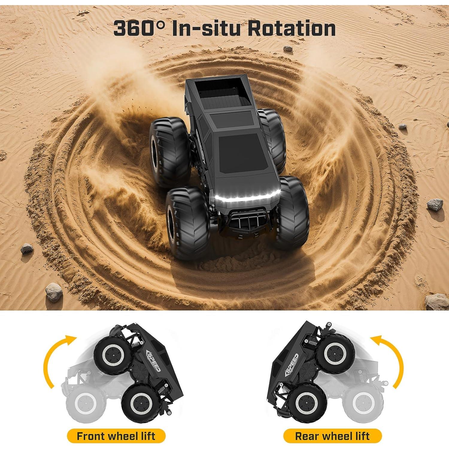 Coche RC Monstruo WayEee Negro 4WD Impermeable 1:16