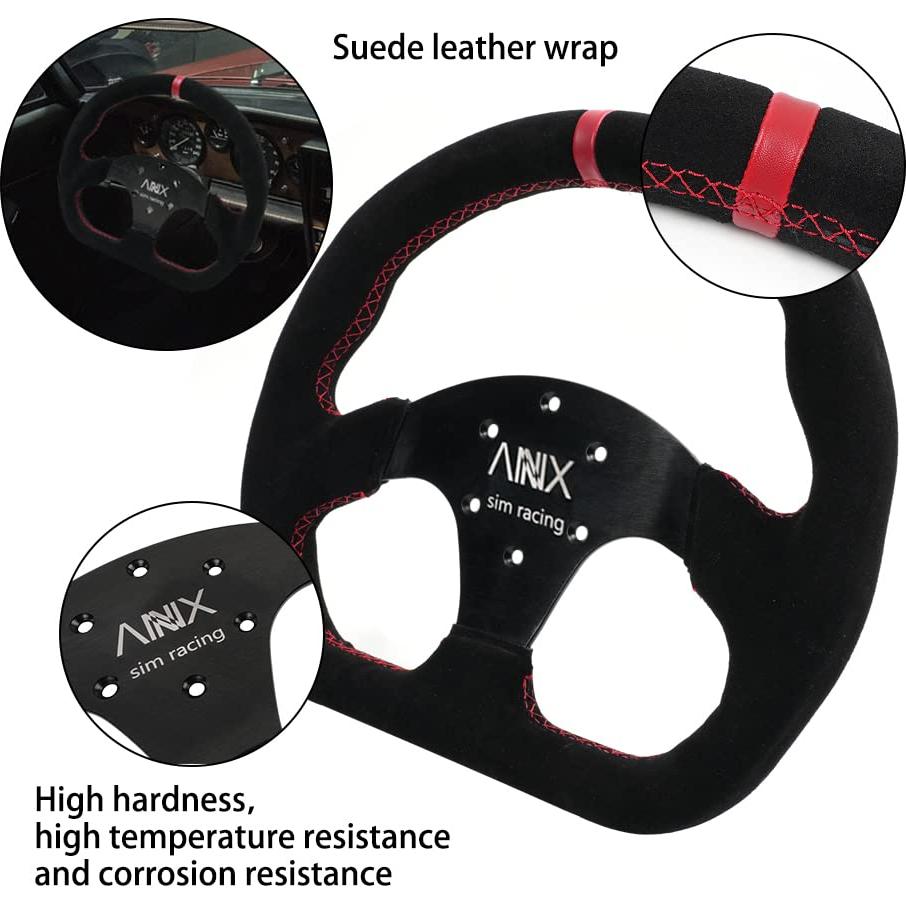 Volante de Carreras RASTP 12.8" (32.5cm) Cuero Suede Negro