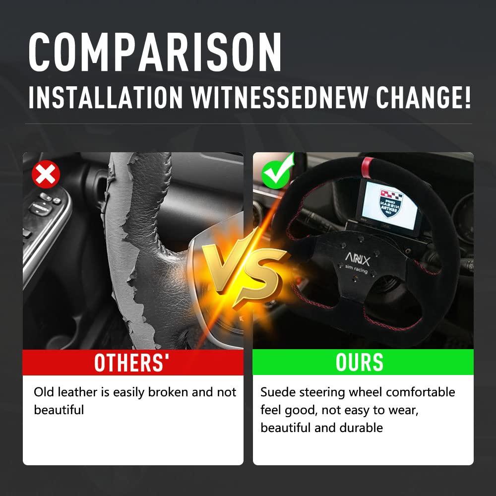 Volante de Carreras RASTP 12.8" (32.5cm) Cuero Suede Negro