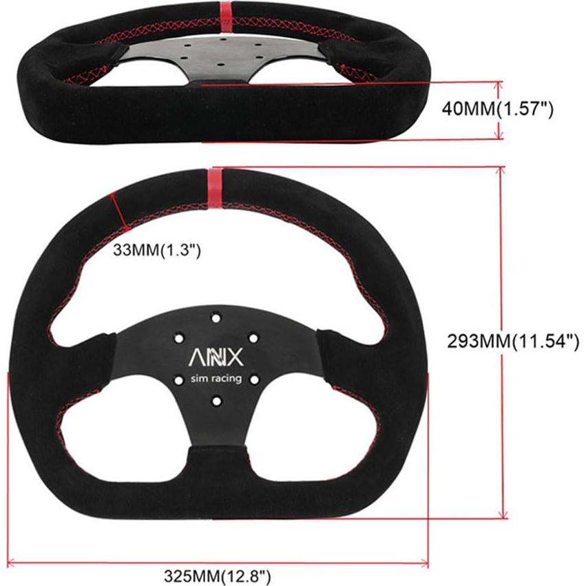 Volante de Carreras RASTP 12.8" (32.5cm) Cuero Suede Negro