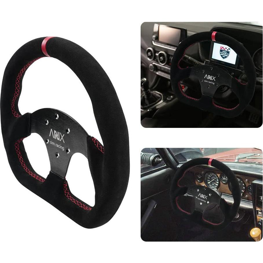 Volante de Carreras RASTP 12.8" (32.5cm) Cuero Suede Negro