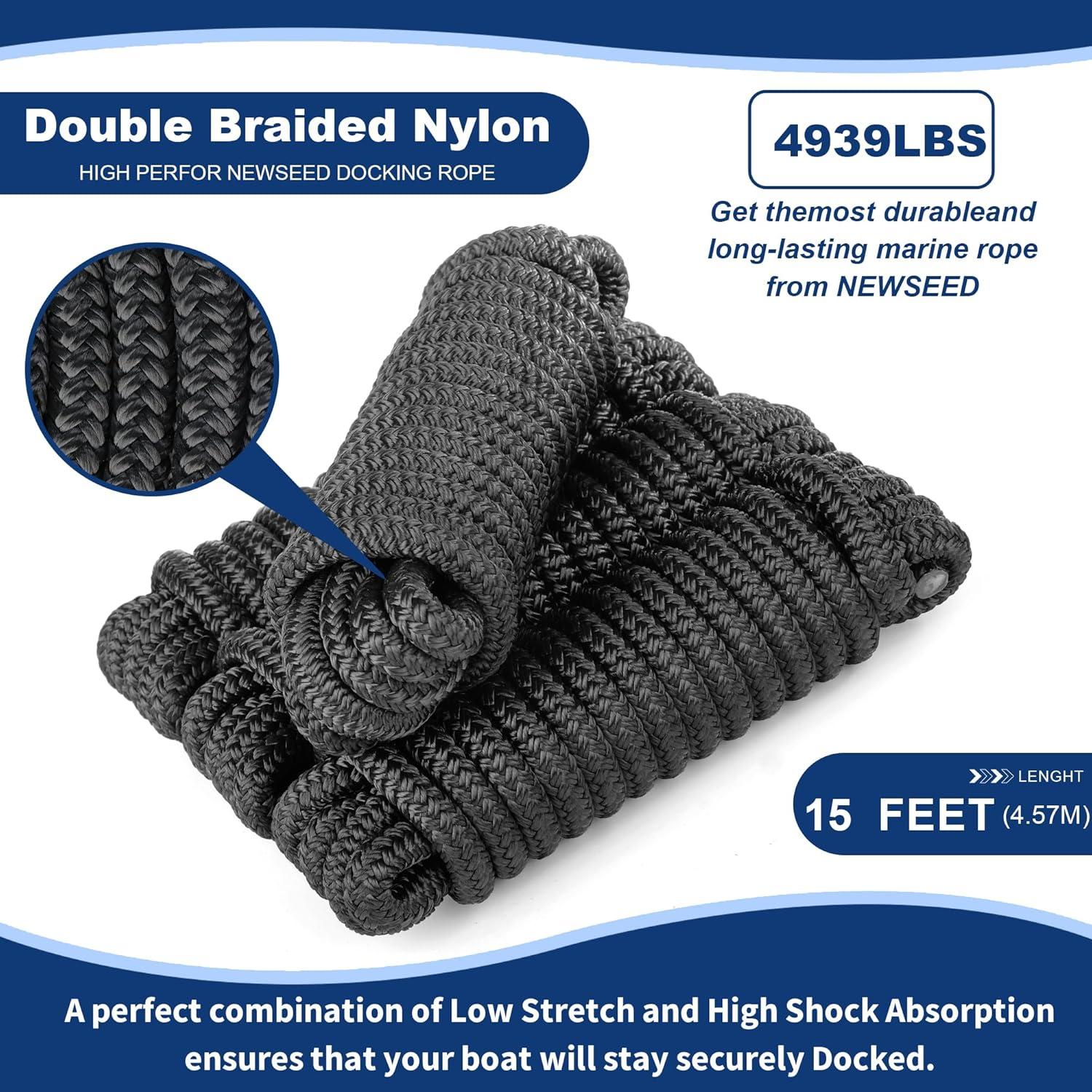 Líneas de Muelle MaxWorks 51001 Nylon Doble Trenzado 4 Unidades