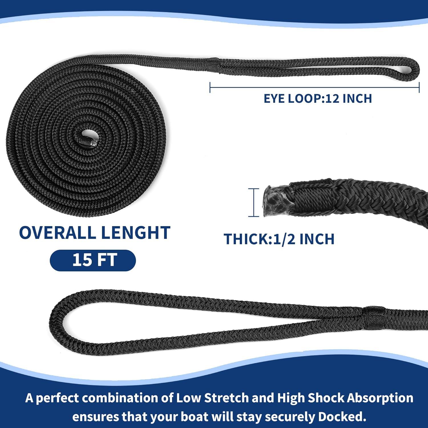 Líneas de Muelle MaxWorks 51001 Nylon Doble Trenzado 4 Unidades