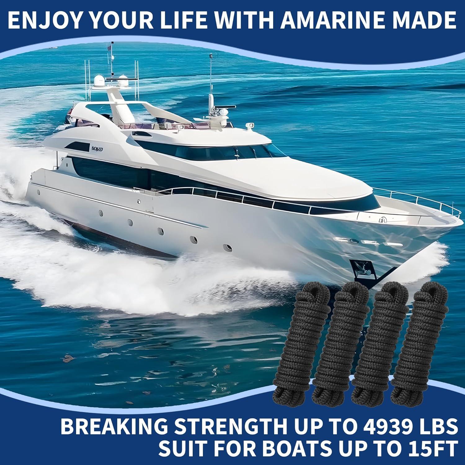 Líneas de Muelle MaxWorks 51001 Nylon Doble Trenzado 4 Unidades