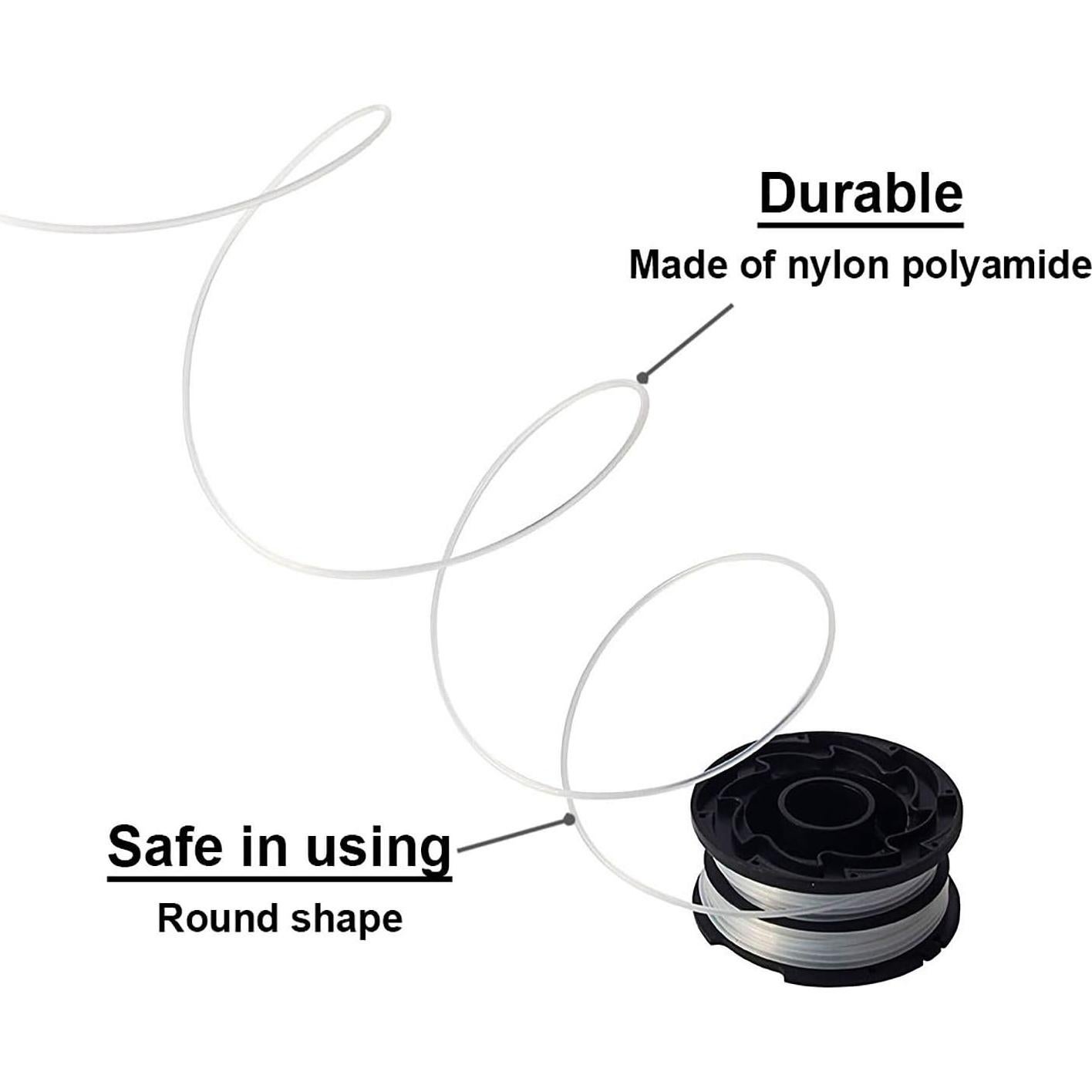 THTEN DF-065 String Trimmer Spools Compatible with Black and Decker GH710 GH700 GH750 RC-065, DF-065-BKP Weed Eater Refills Line 36ft 0.065" Auto-Feed Dual Line Edger+ RC-065-P Spool Cover Cap 3+1